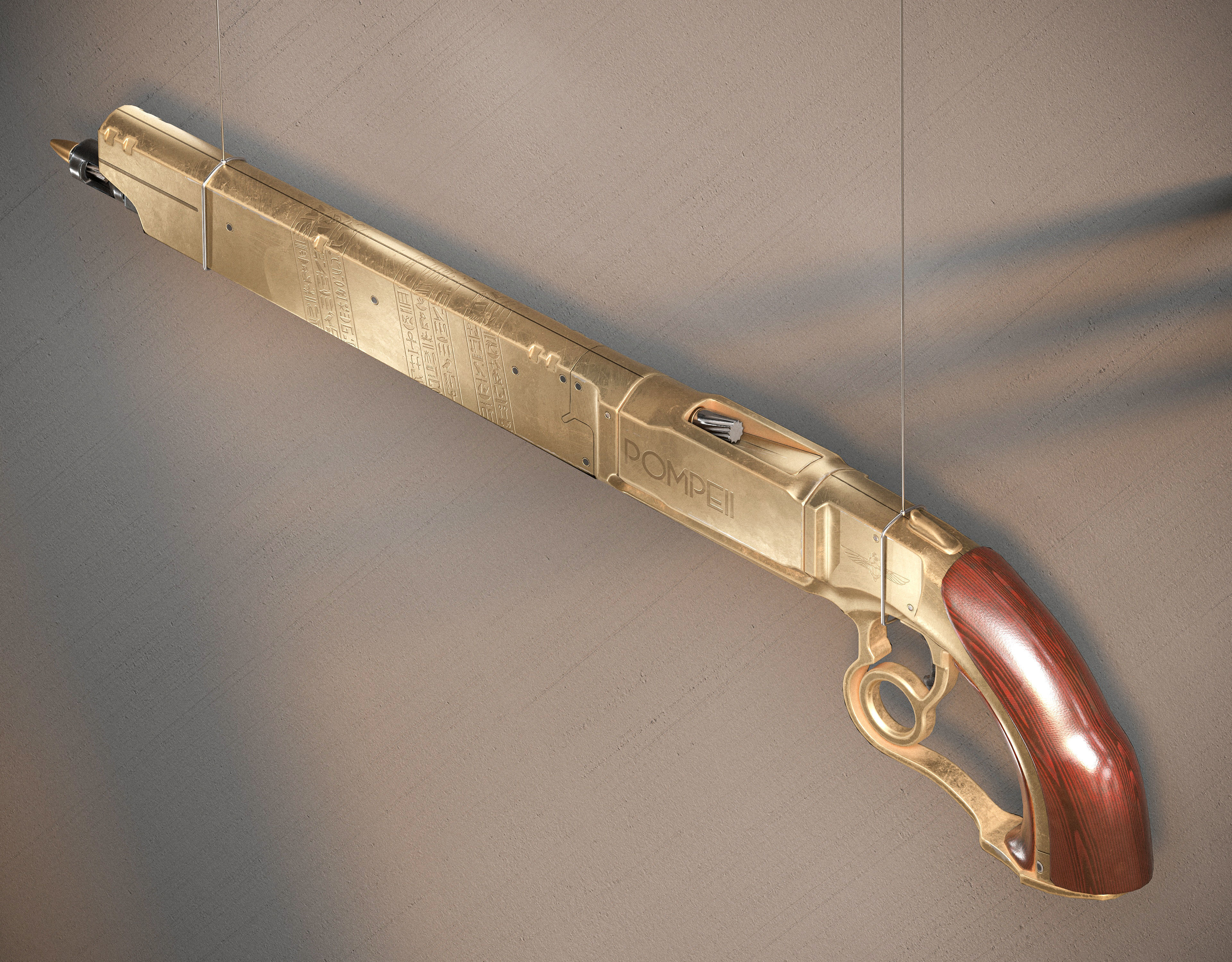 Pompeii Concept Pistol PBR Low-poly 3D model_2