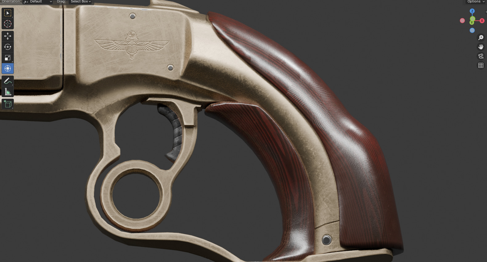 Pompeii Concept Pistol PBR Low-poly 3D model_10