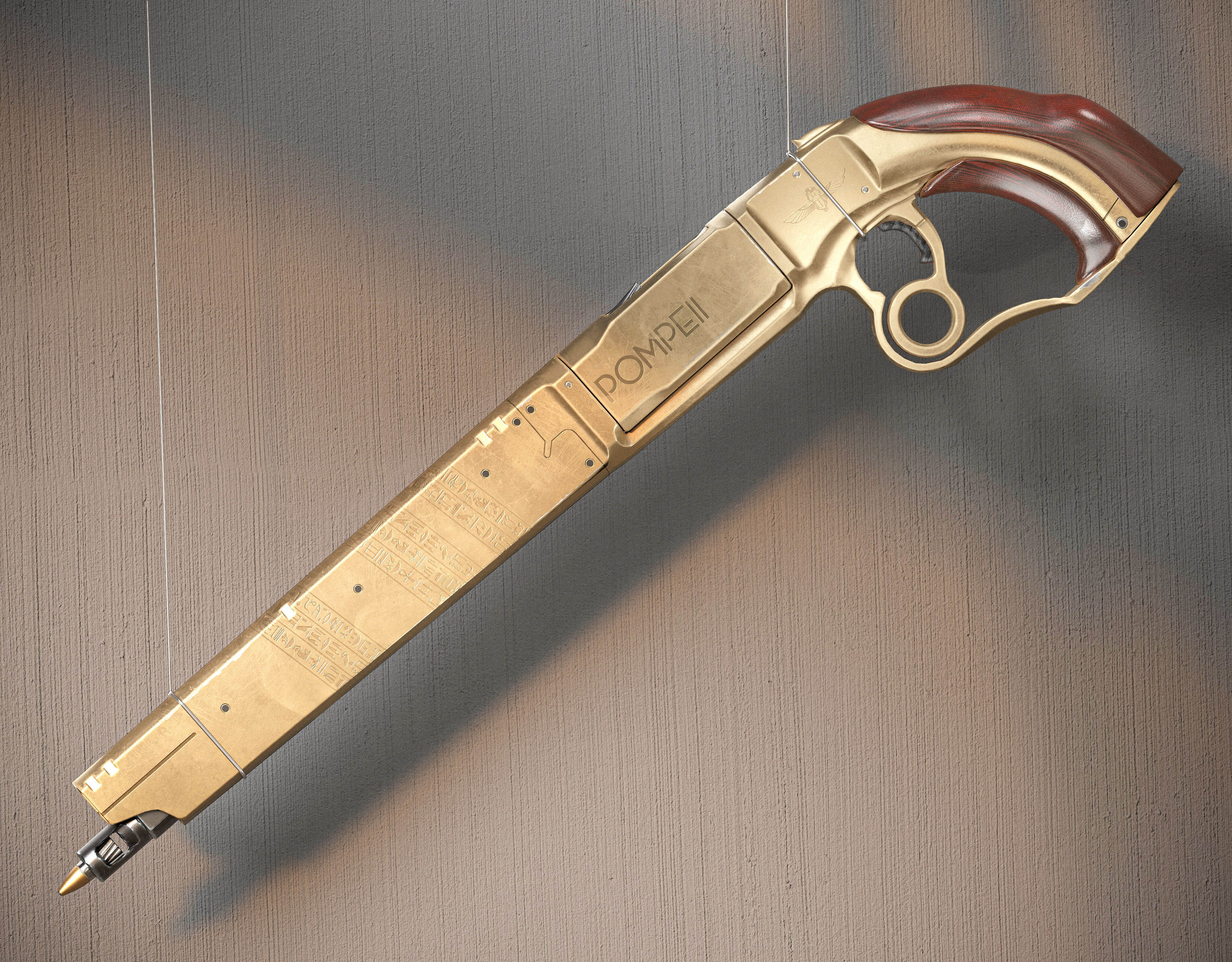 Pompeii Concept Pistol PBR Low-poly 3D model_3