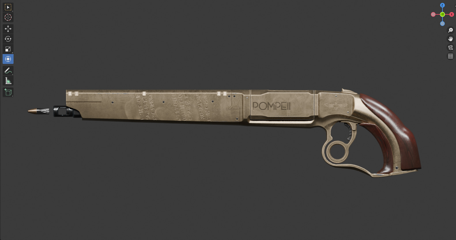 Pompeii Concept Pistol PBR Low-poly 3D model_8