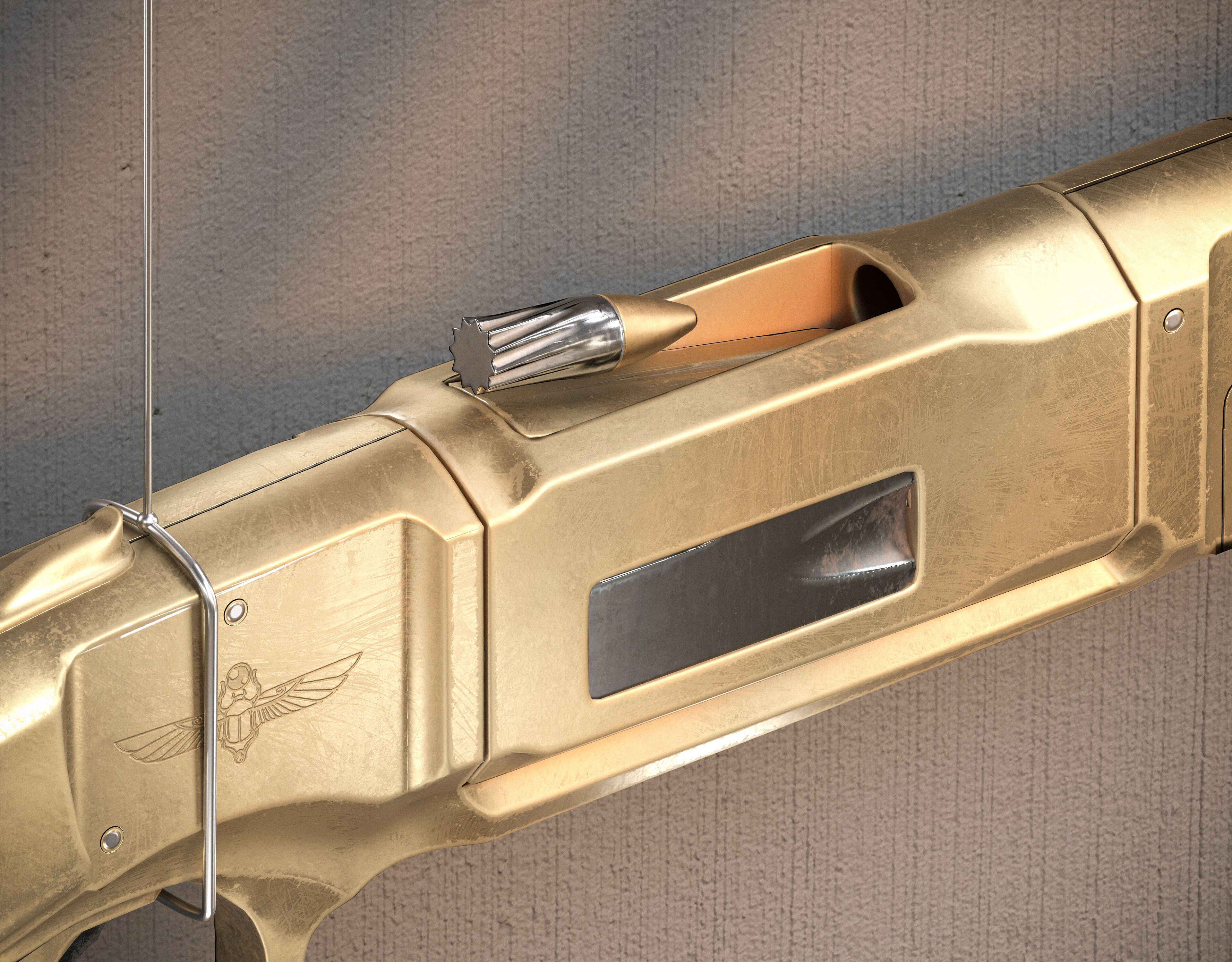 Pompeii Concept Pistol PBR Low-poly 3D model_6