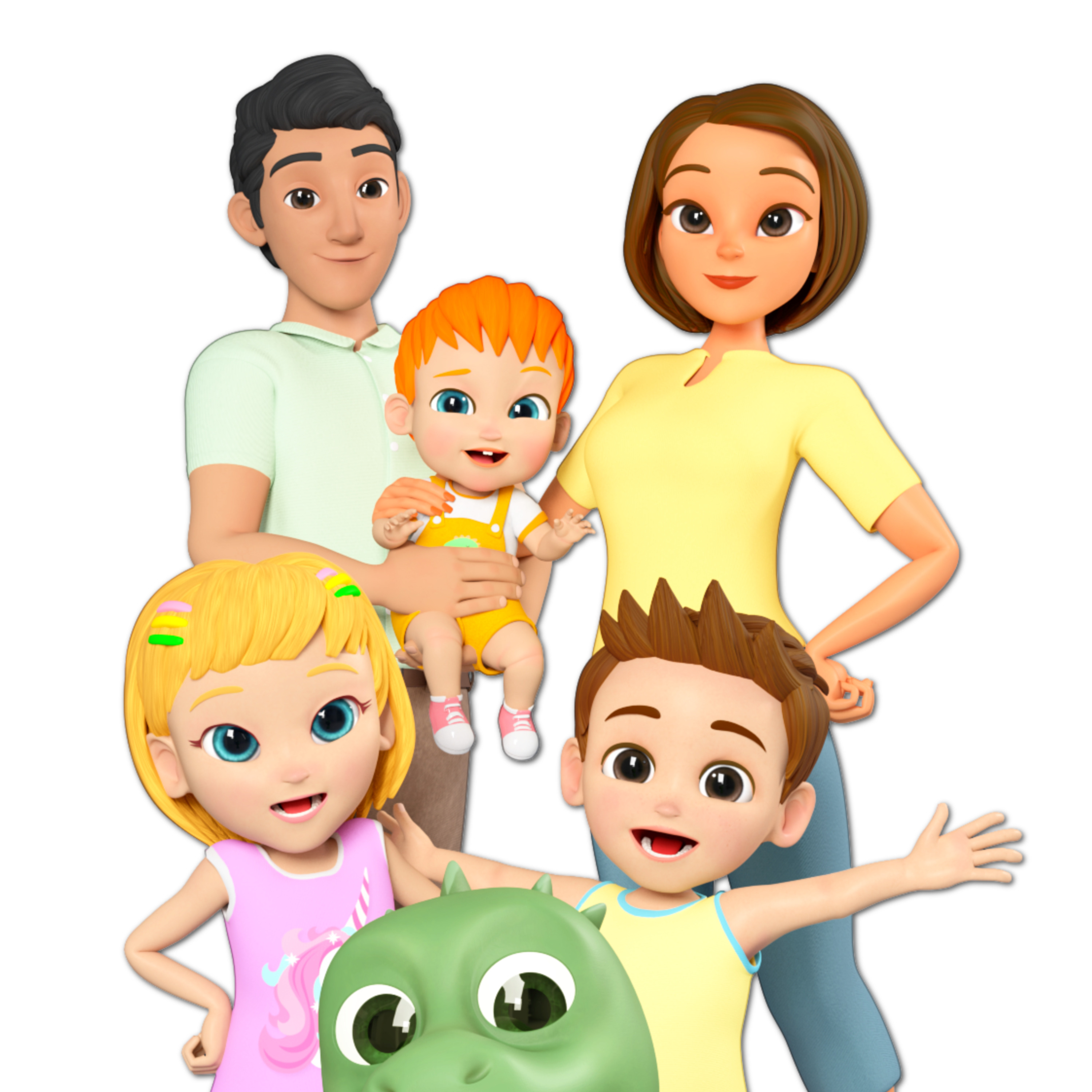 Cartoon Girl Rigged 3D model_4