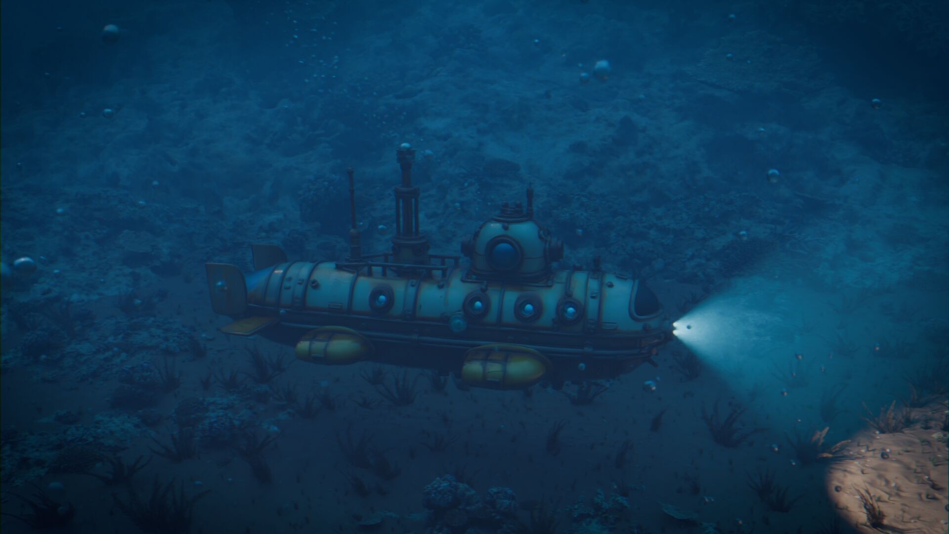 Underwater Submarine Scene Low-poly 3D model_4