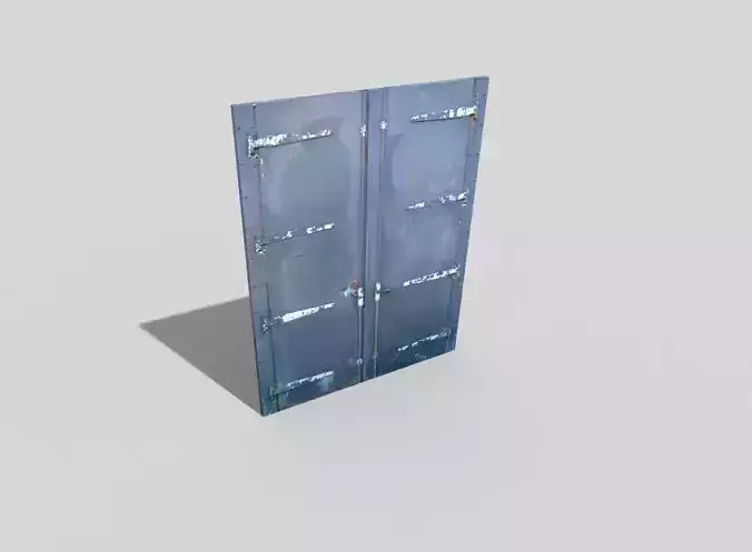 low poly door metal