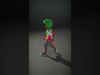 Animated TieDye Youth Character with Green Afro Rigged and An... Low-poly 3D model_2