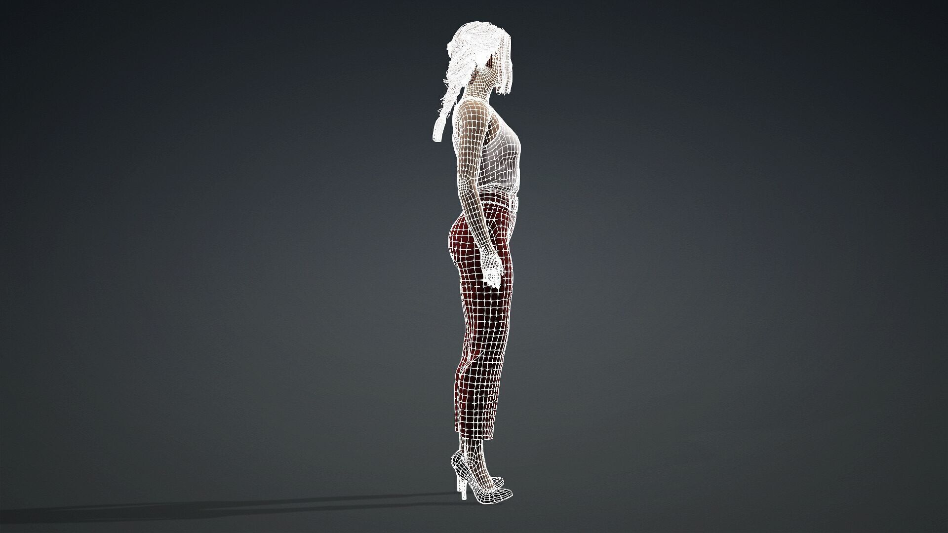 Fully Textured Woman Character Ready for Games and Animations 3D model_12