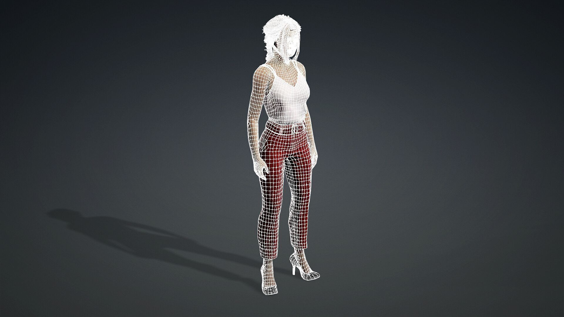Fully Textured Woman Character Ready for Games and Animations 3D model_19