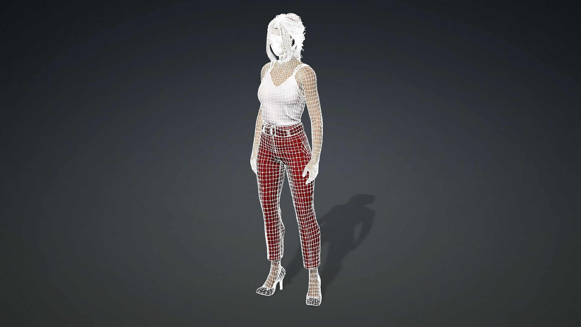 Fully Textured Woman Character Ready for Games and Animations 3D model_20