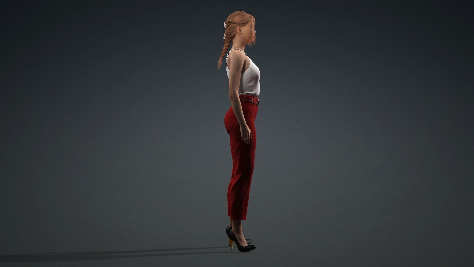 Fully Textured Woman Character Ready for Games and Animations 3D model_2