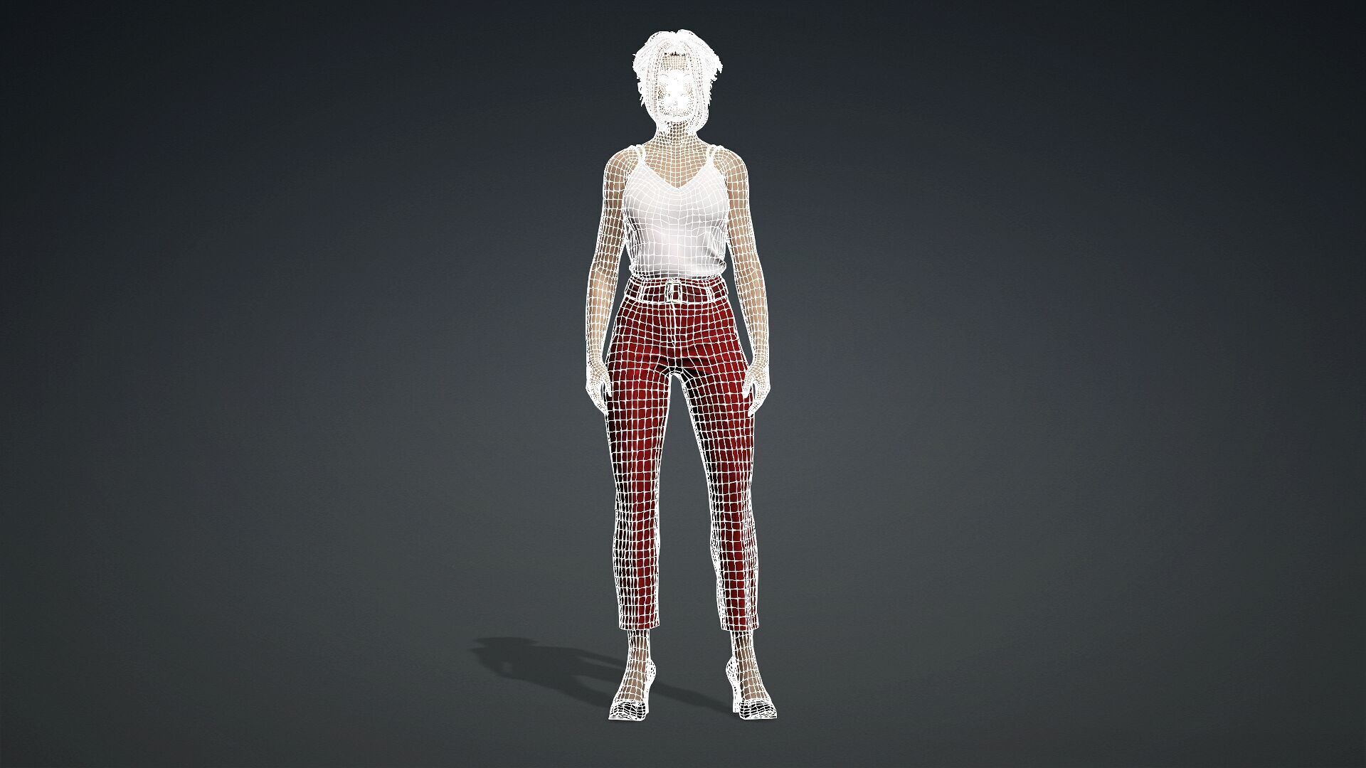 Fully Textured Woman Character Ready for Games and Animations 3D model_11