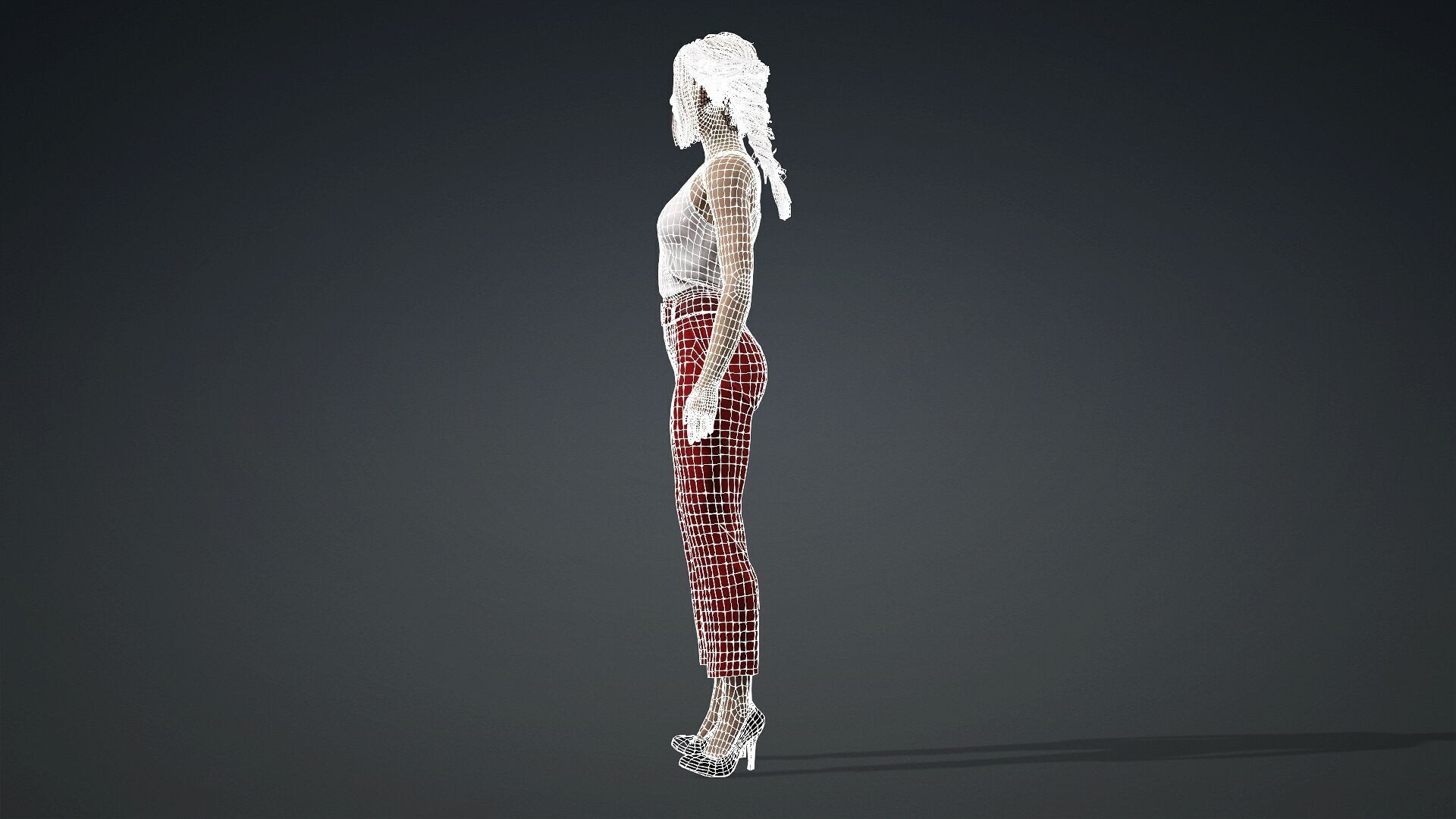 Fully Textured Woman Character Ready for Games and Animations 3D model_13