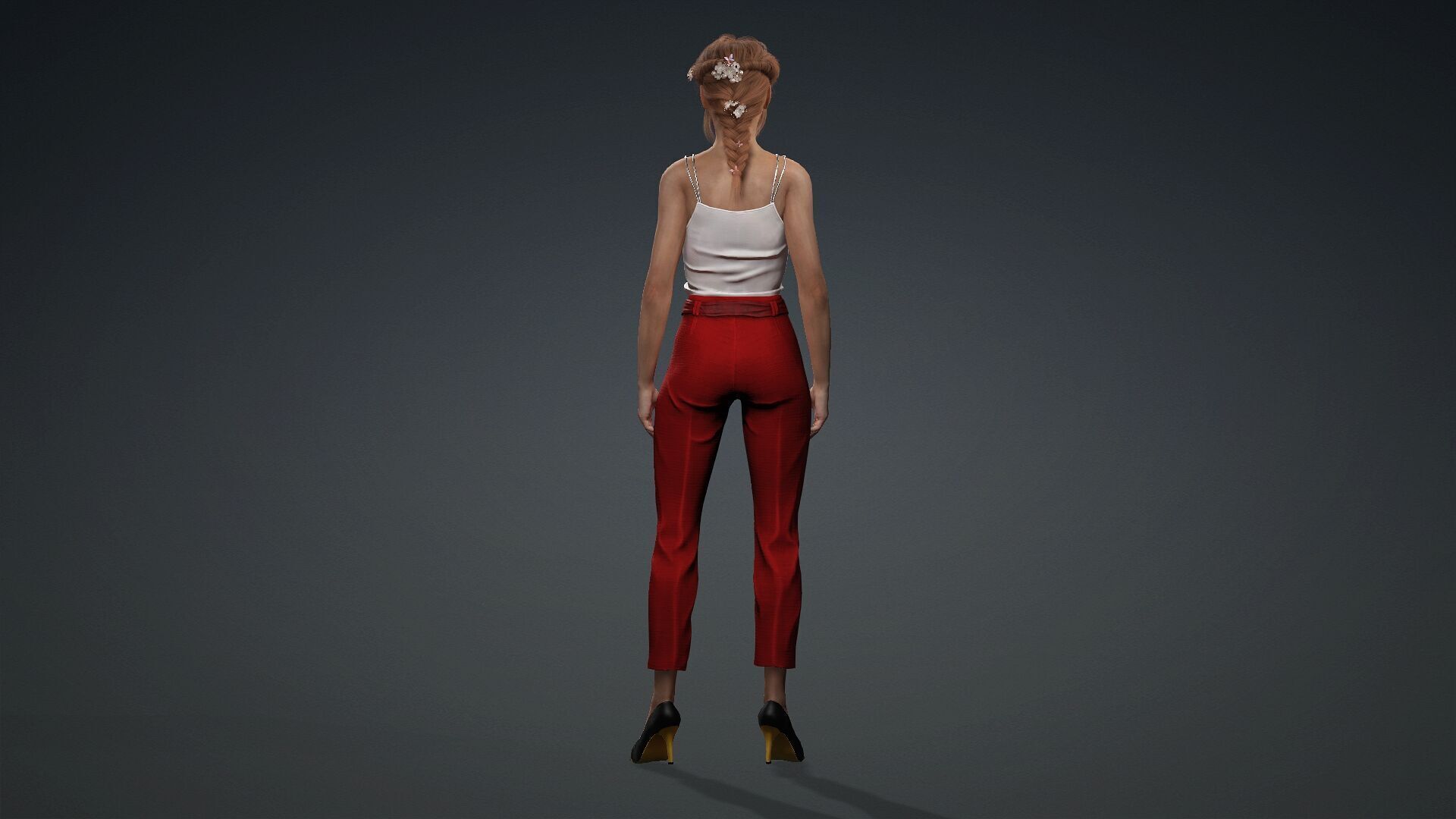 Fully Textured Woman Character Ready for Games and Animations 3D model_4