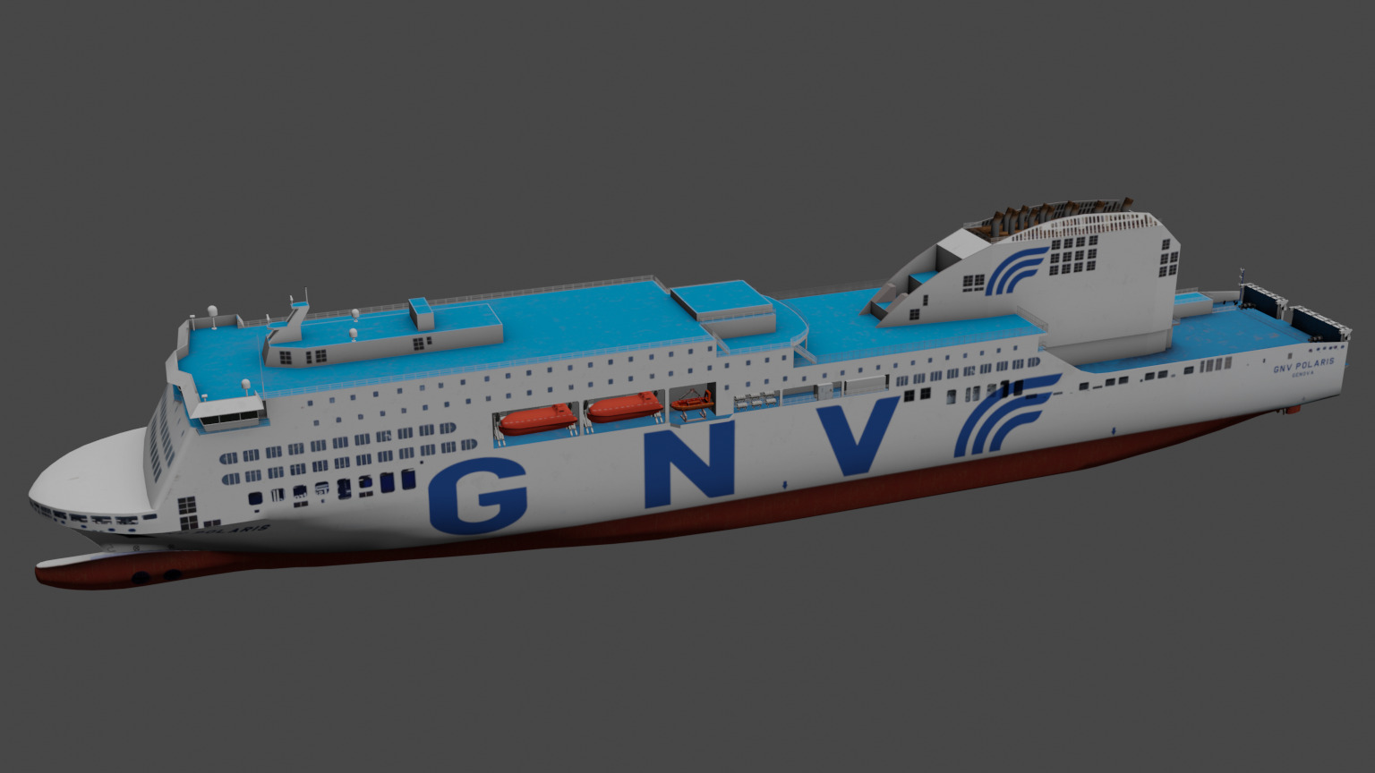 RO-PAX Ferry Low-poly 3D model_7