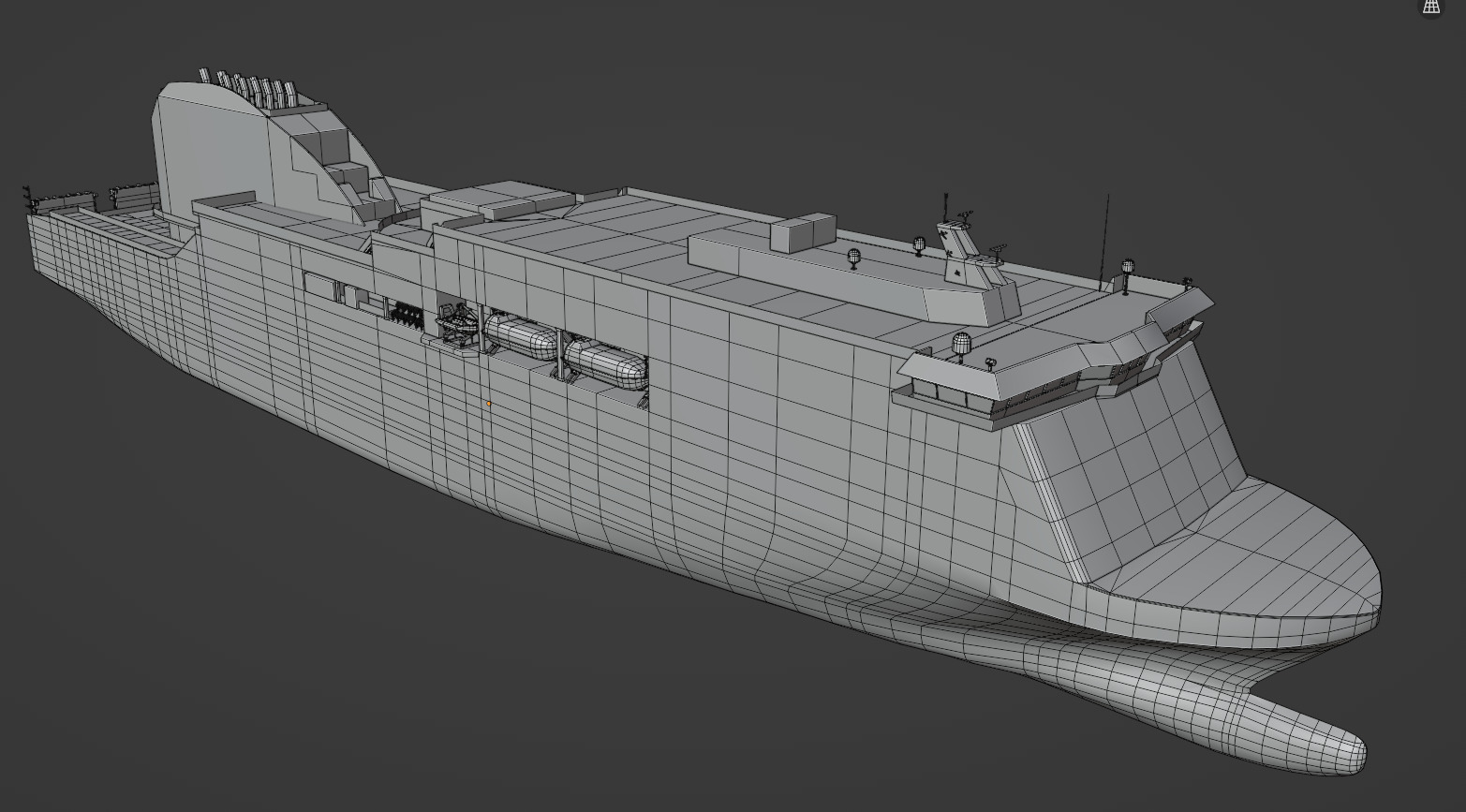 RO-PAX Ferry Low-poly 3D model_5