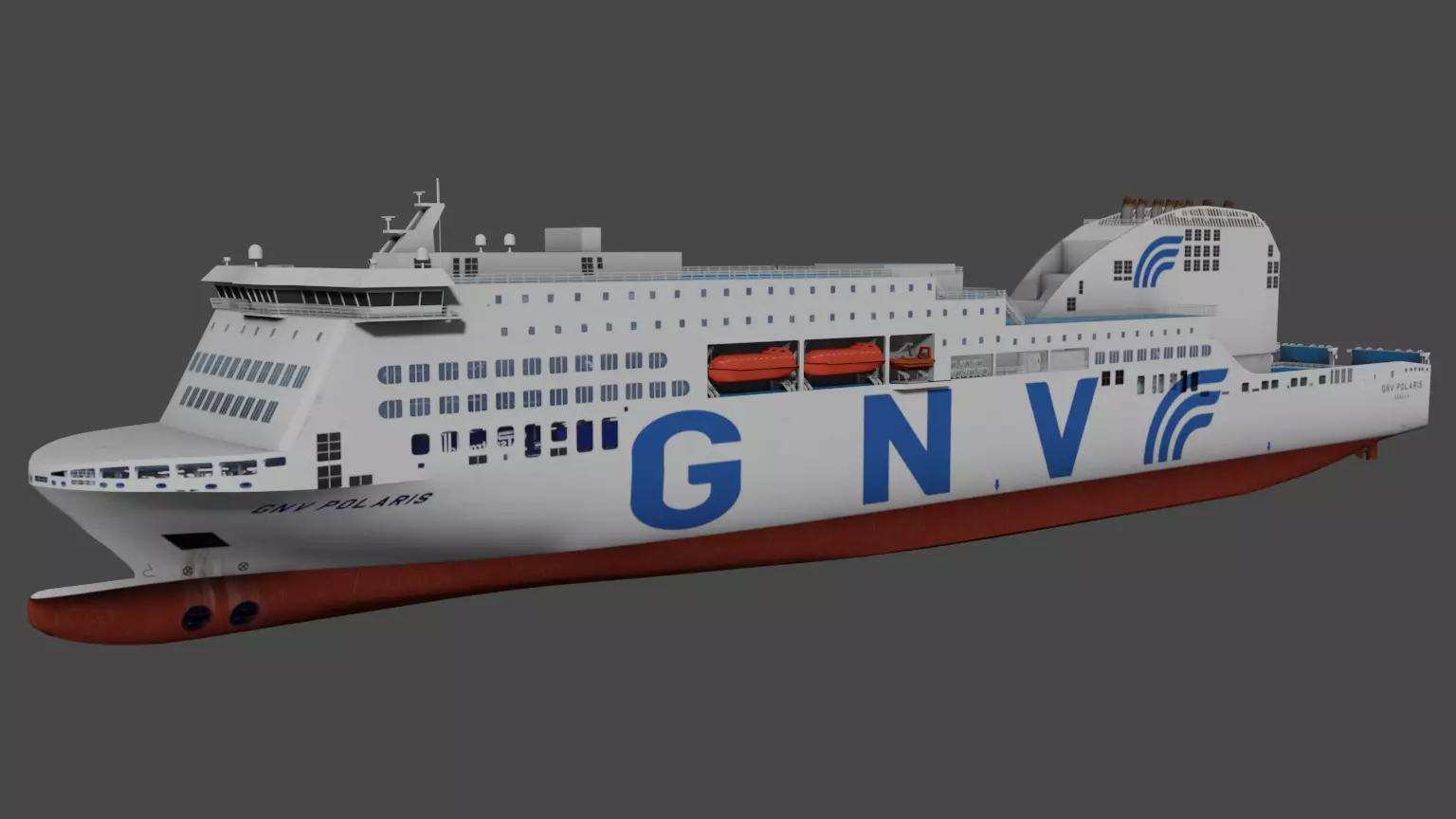 RO-PAX Ferry Low-poly 3D model_0