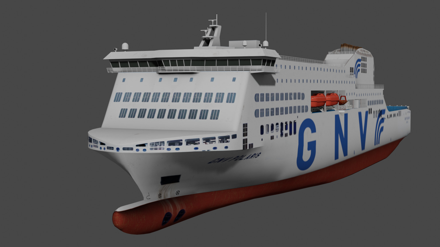 RO-PAX Ferry Low-poly 3D model_8
