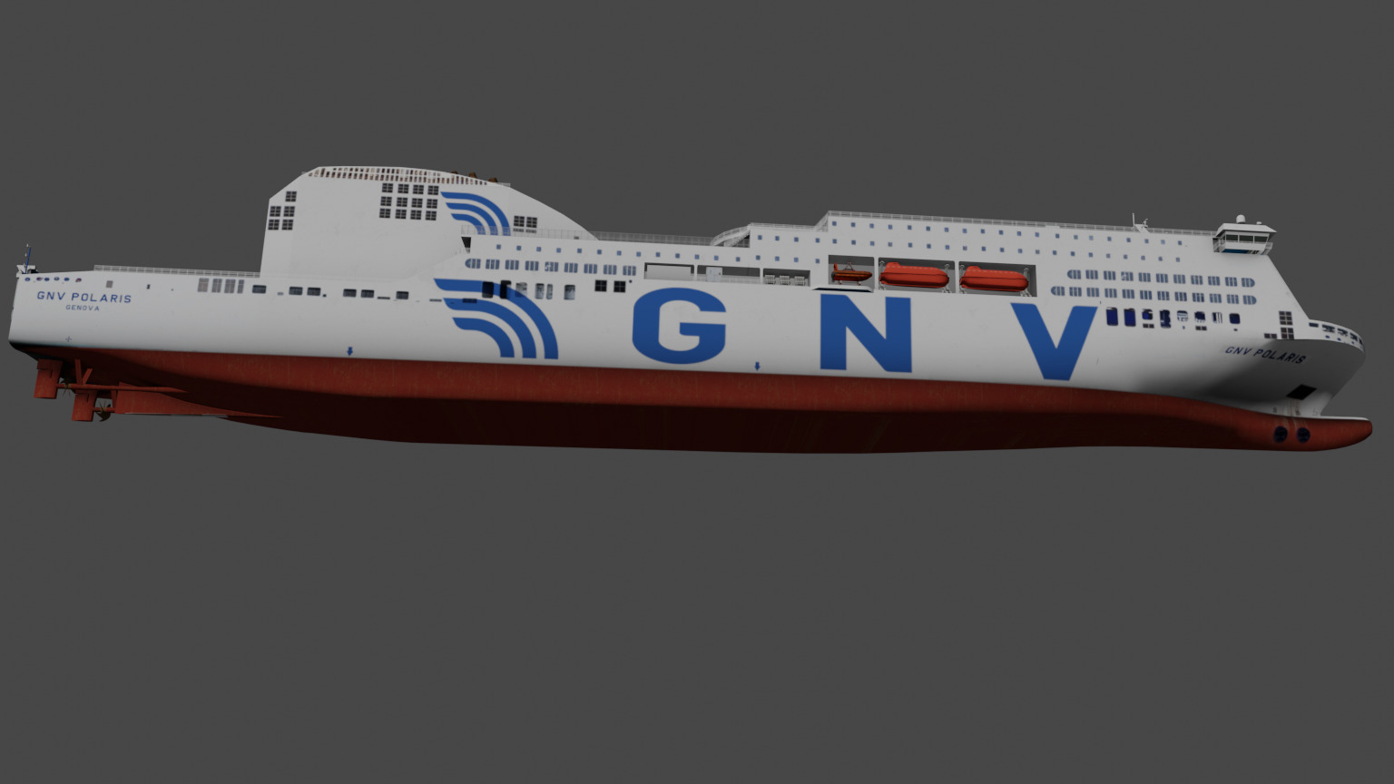 RO-PAX Ferry Low-poly 3D model_12