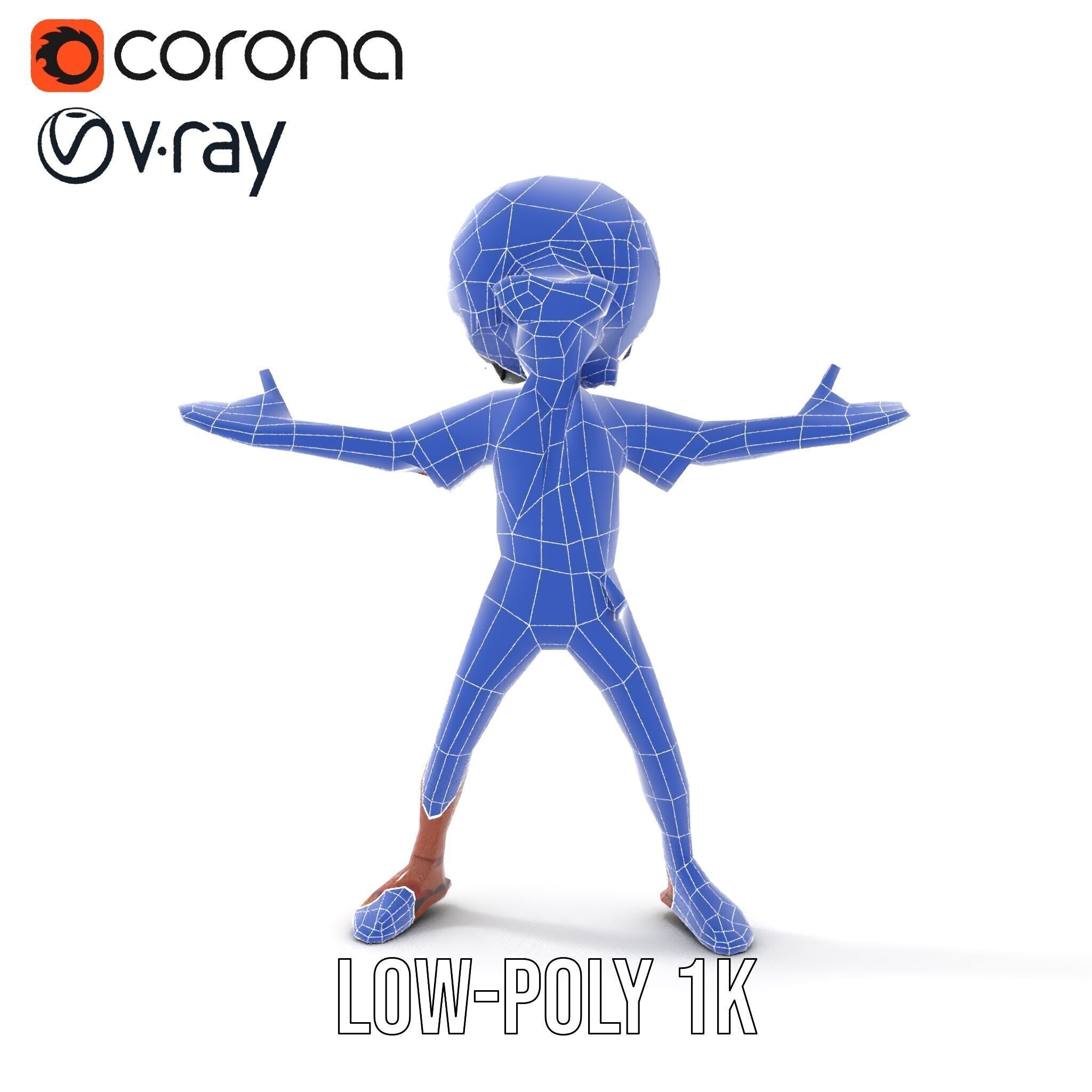 AfroStyle Cool Dude D Character Model Rigged and Animated Low-poly 3D model_30