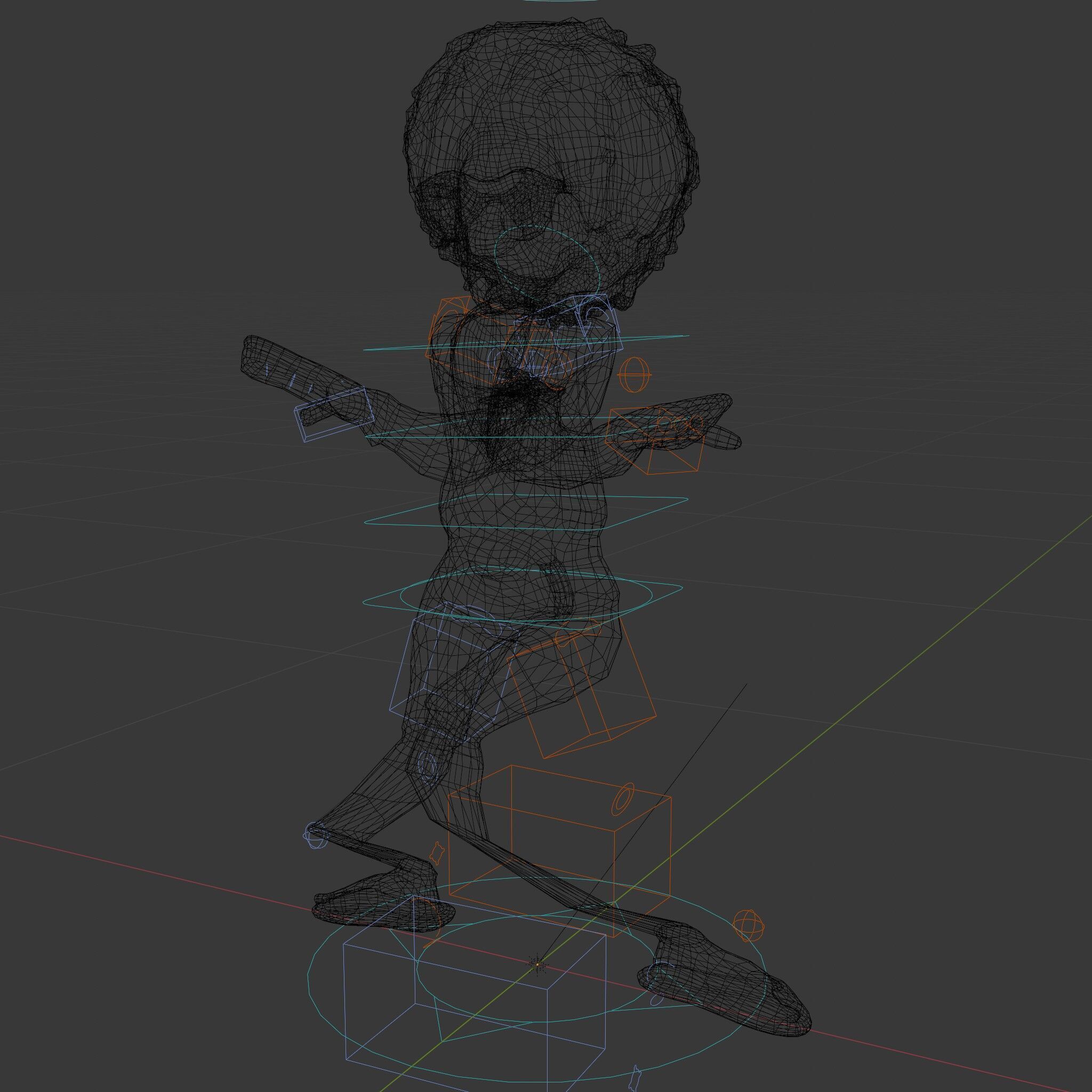 AfroStyle Cool Dude D Character Model Rigged and Animated Low-poly 3D model_6