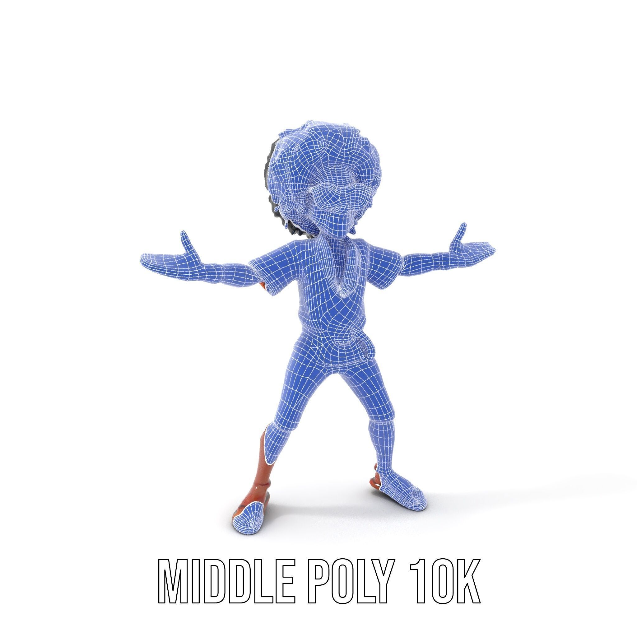 AfroStyle Cool Dude D Character Model Rigged and Animated Low-poly 3D model_15