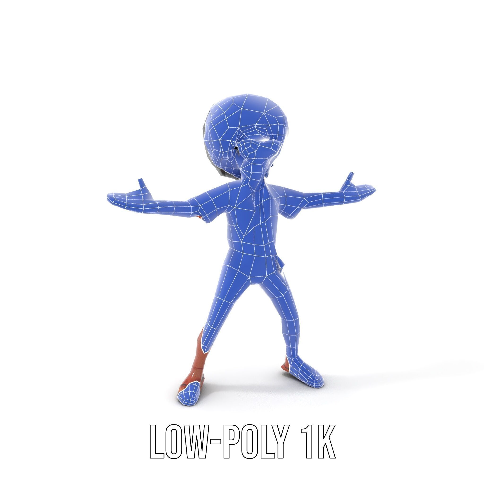 AfroStyle Cool Dude D Character Model Rigged and Animated Low-poly 3D model_13