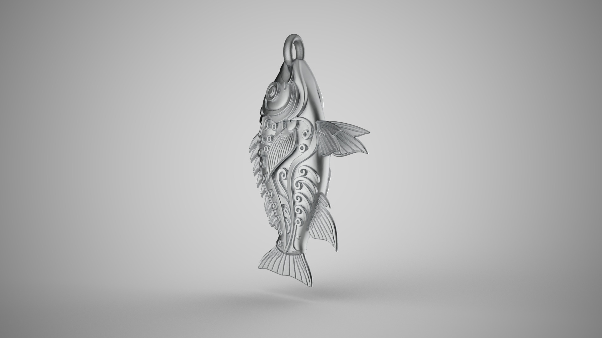 Fish Pendant 3D print model_4