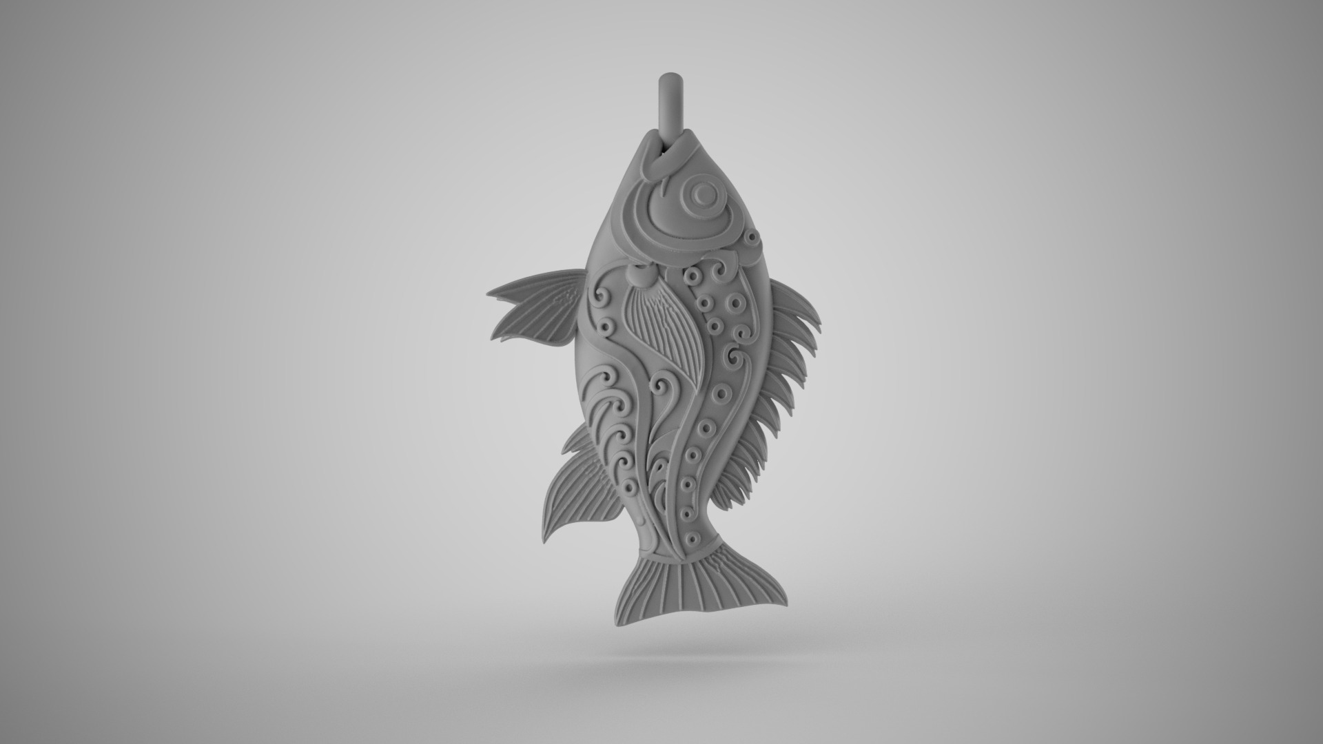 Fish Pendant 3D print model_3