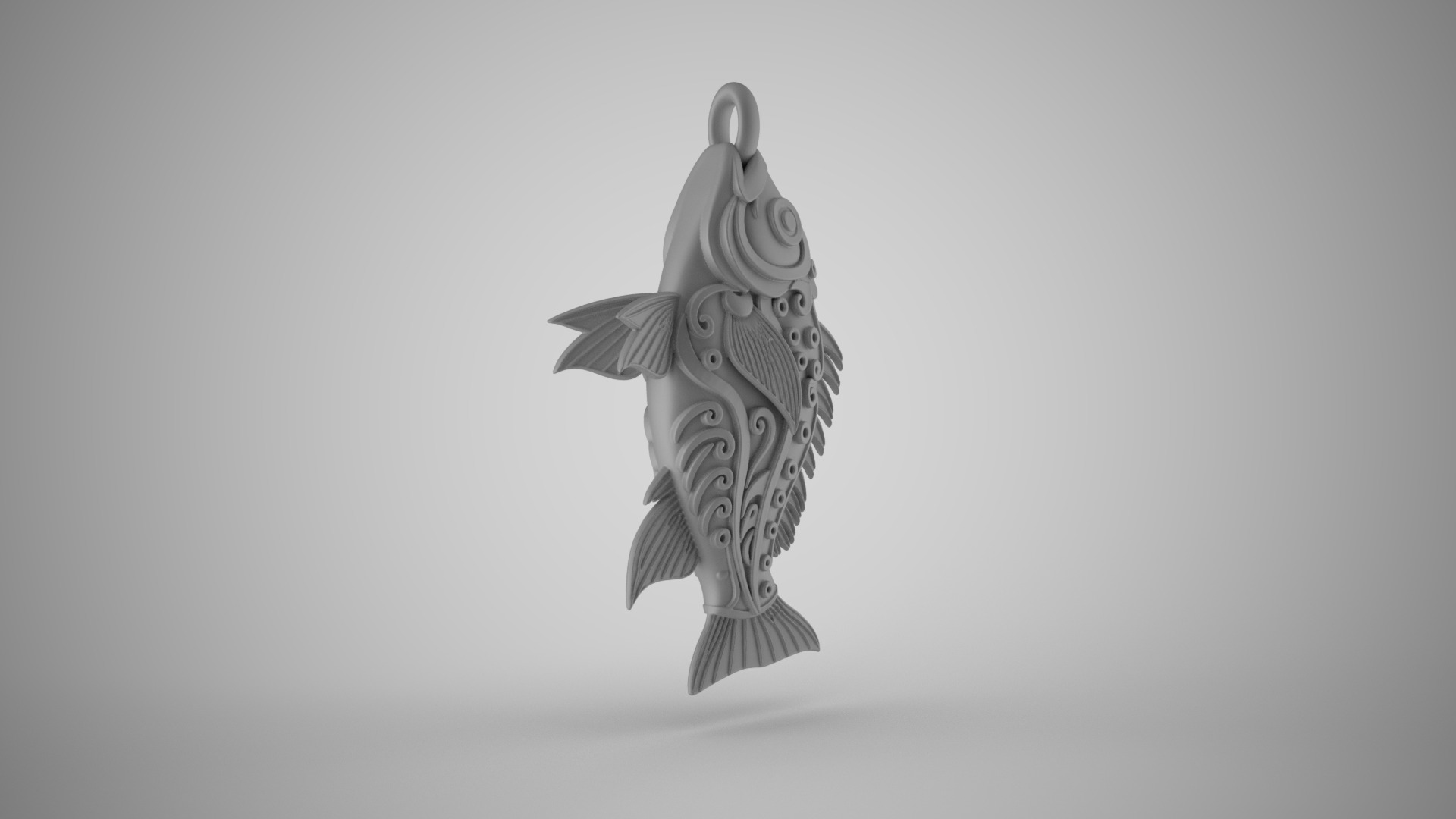 Fish Pendant 3D print model_2