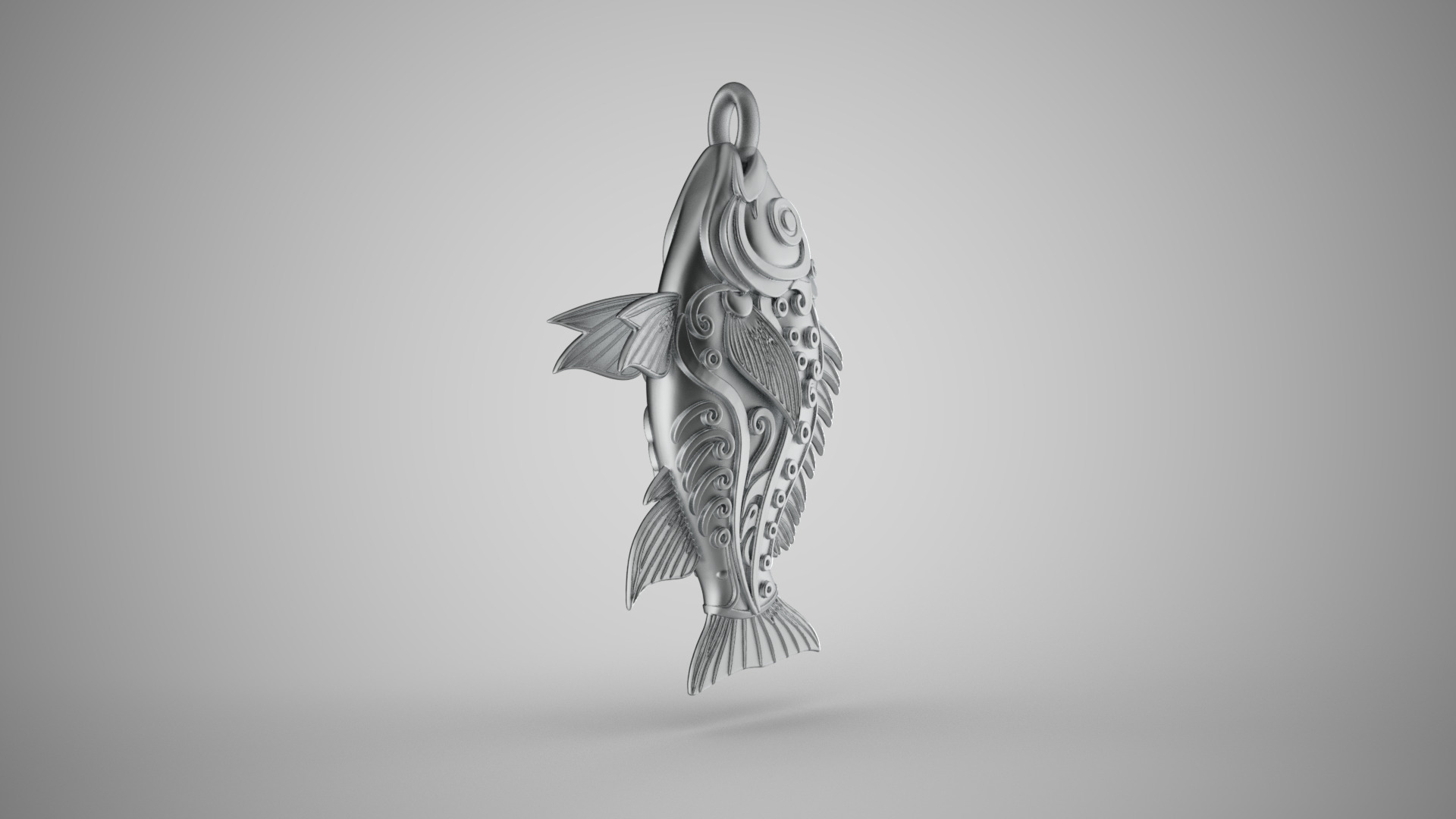 Fish Pendant 3D print model_6