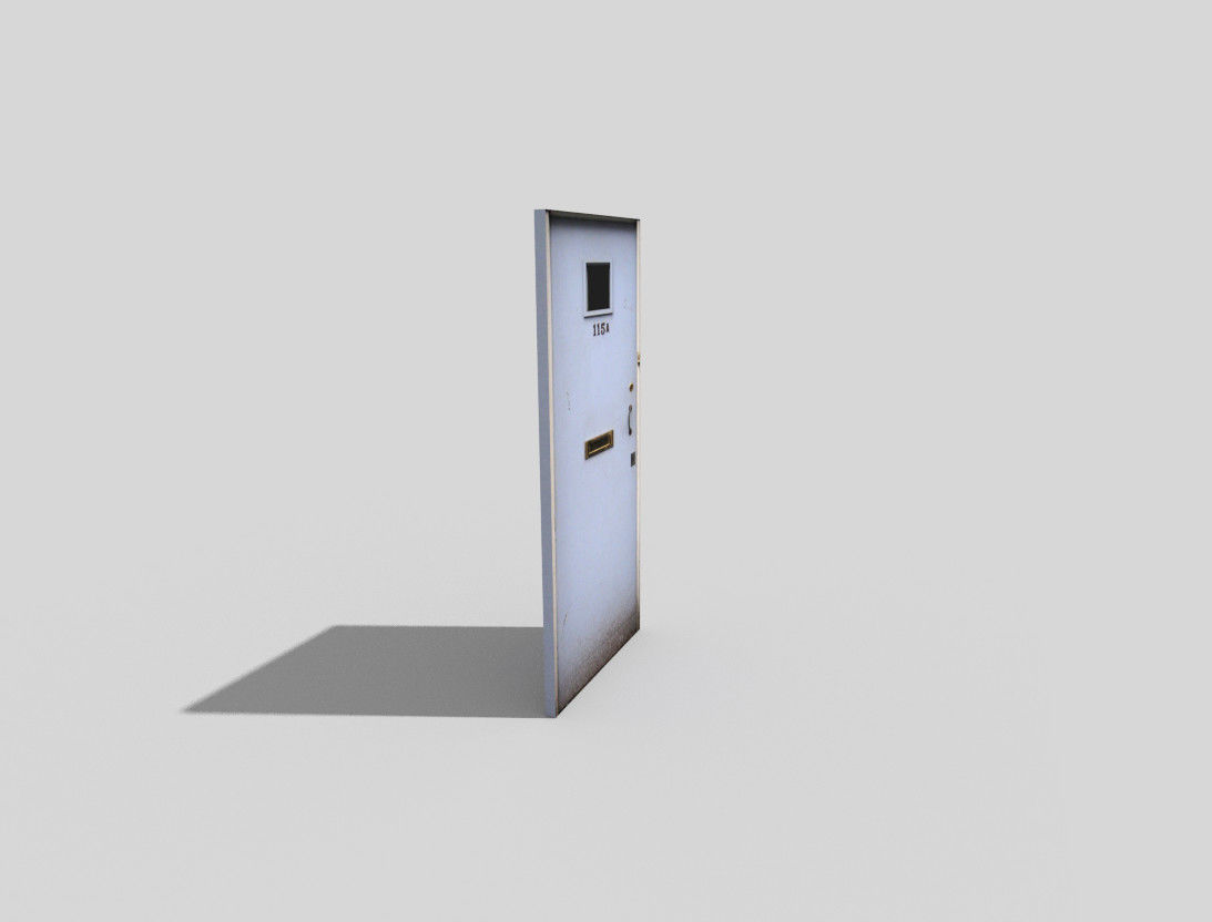 low poly door mailbox Low-poly 3D model_1