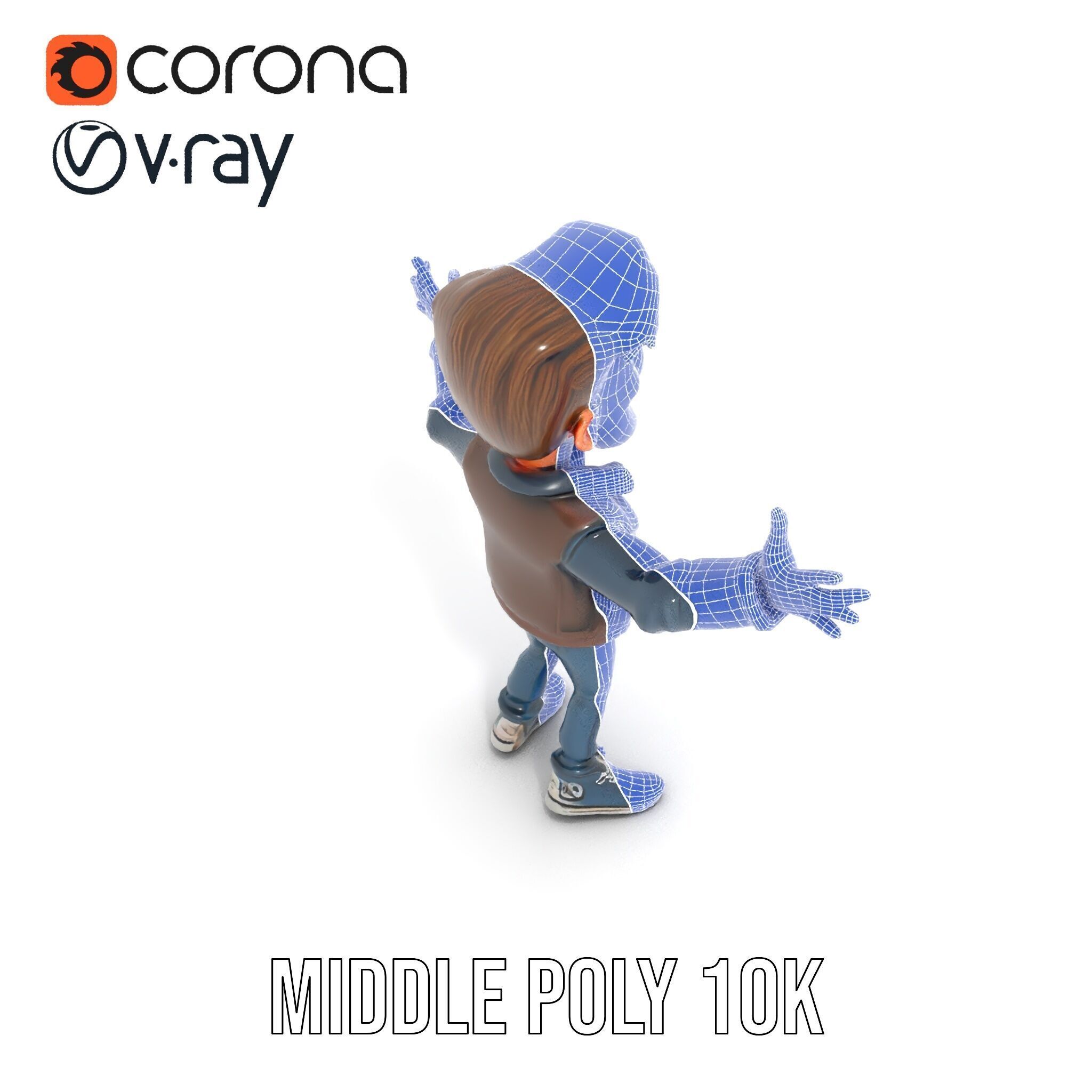 Stylish D Character with Beard in Casual Attire  Rigged and A... Low-poly 3D model_17