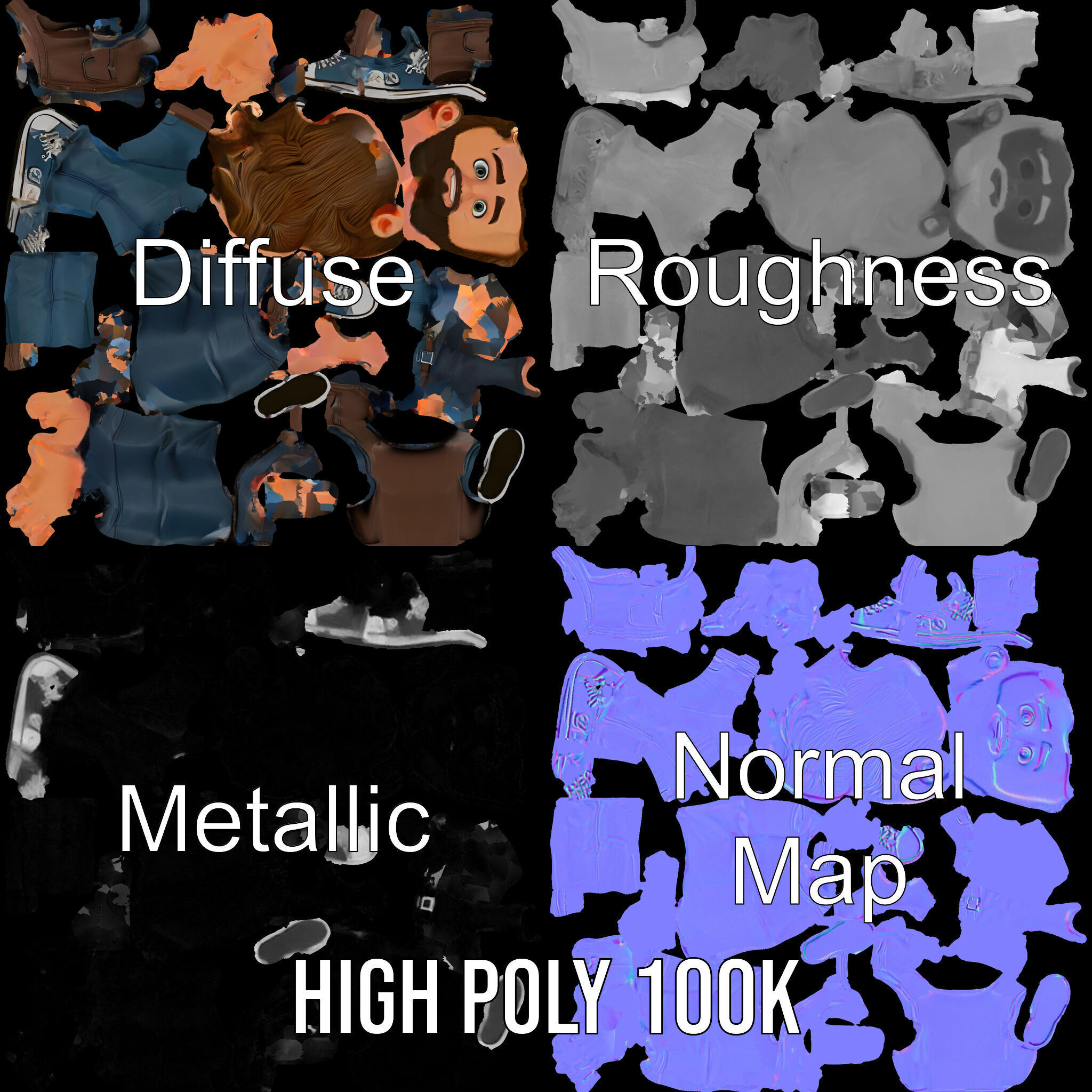 Stylish D Character with Beard in Casual Attire  Rigged and A... Low-poly 3D model_3