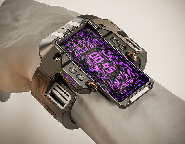 EM1 Watch Concept wrist watch PBR Low-poly 3D model