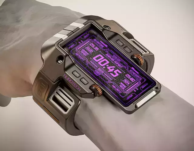 EM1 Watch Concept wrist watch PBR Low-poly 3D model