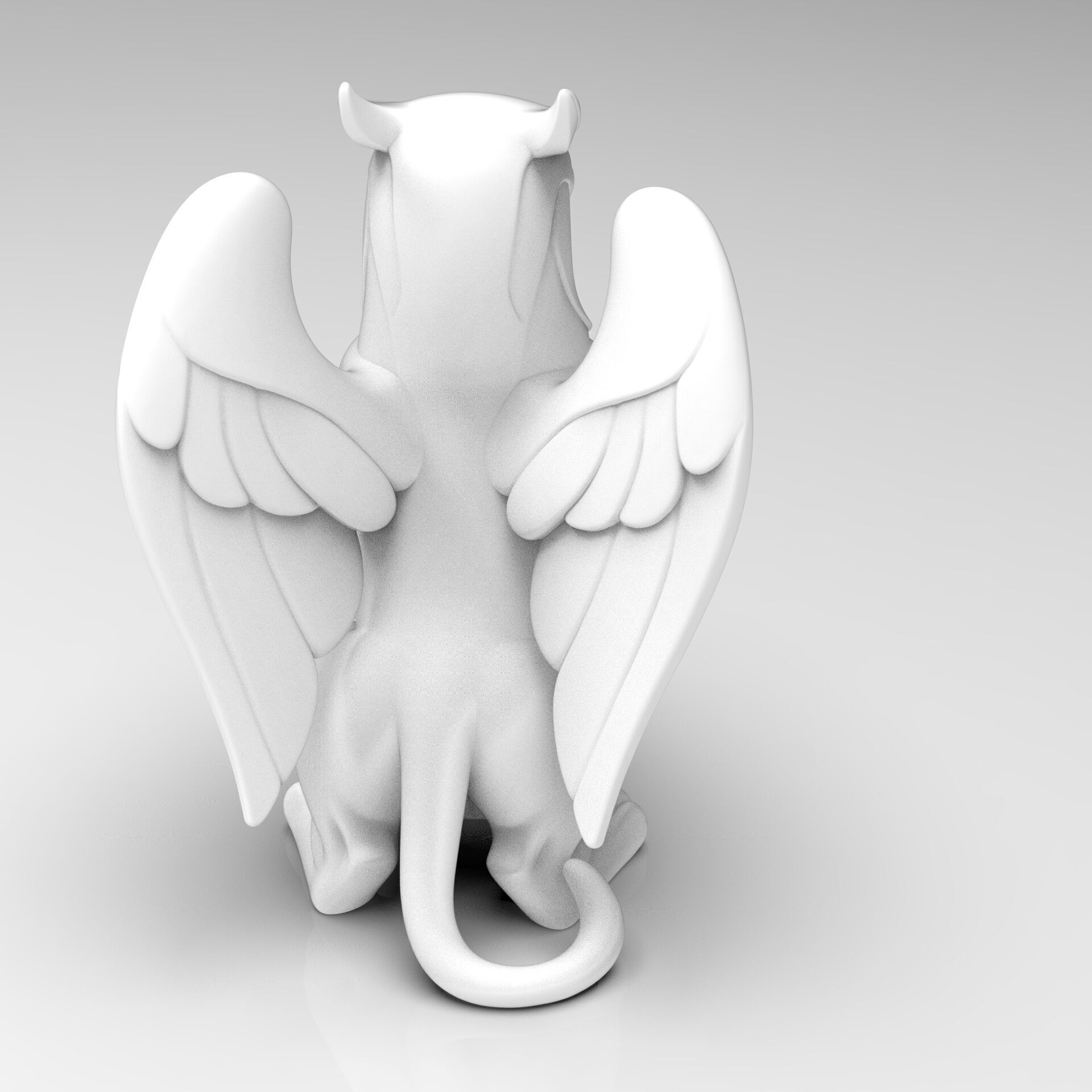 Mystical Griffin Minimalist Sculpture 3D print model_5