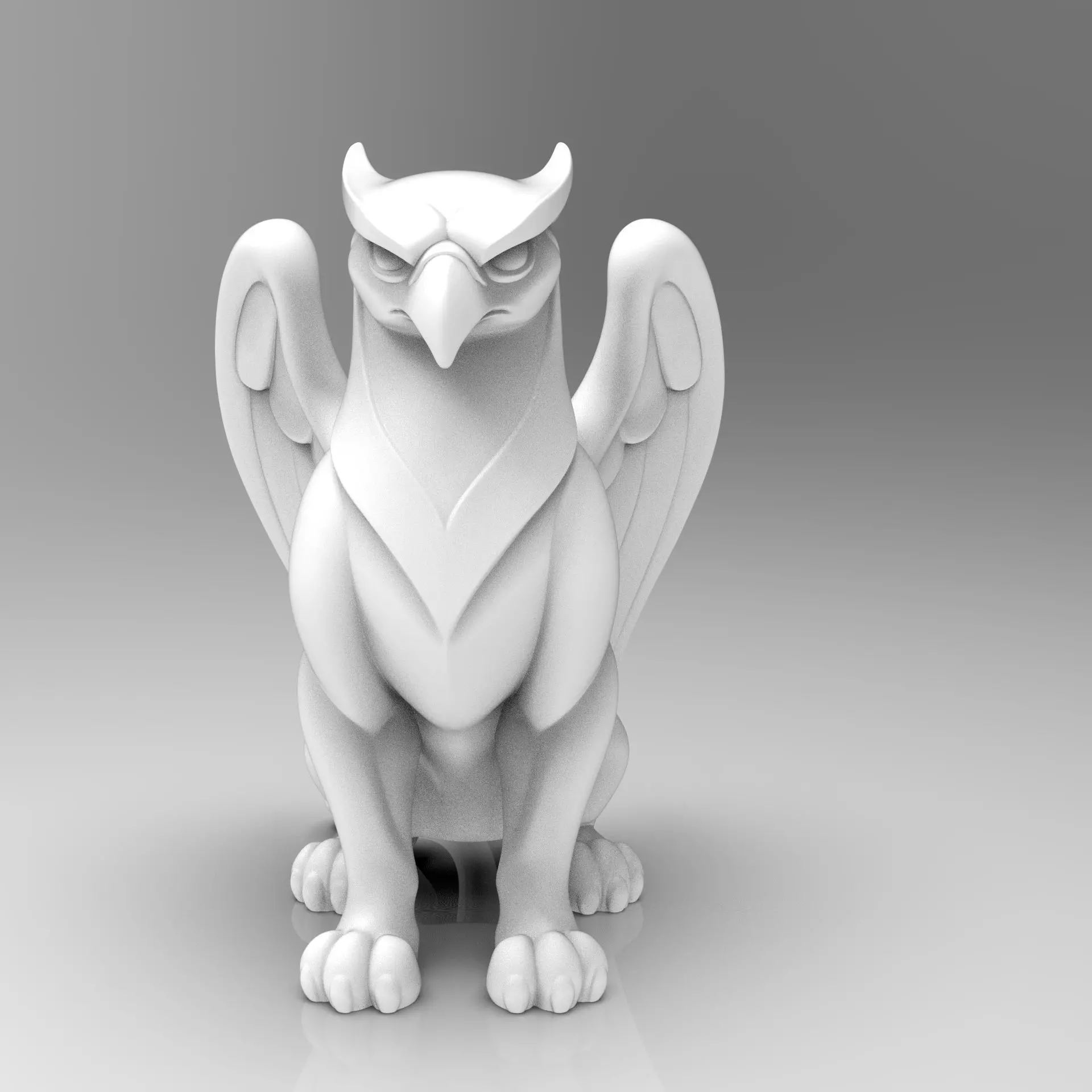 Mystical Griffin Minimalist Sculpture 3D print model_0
