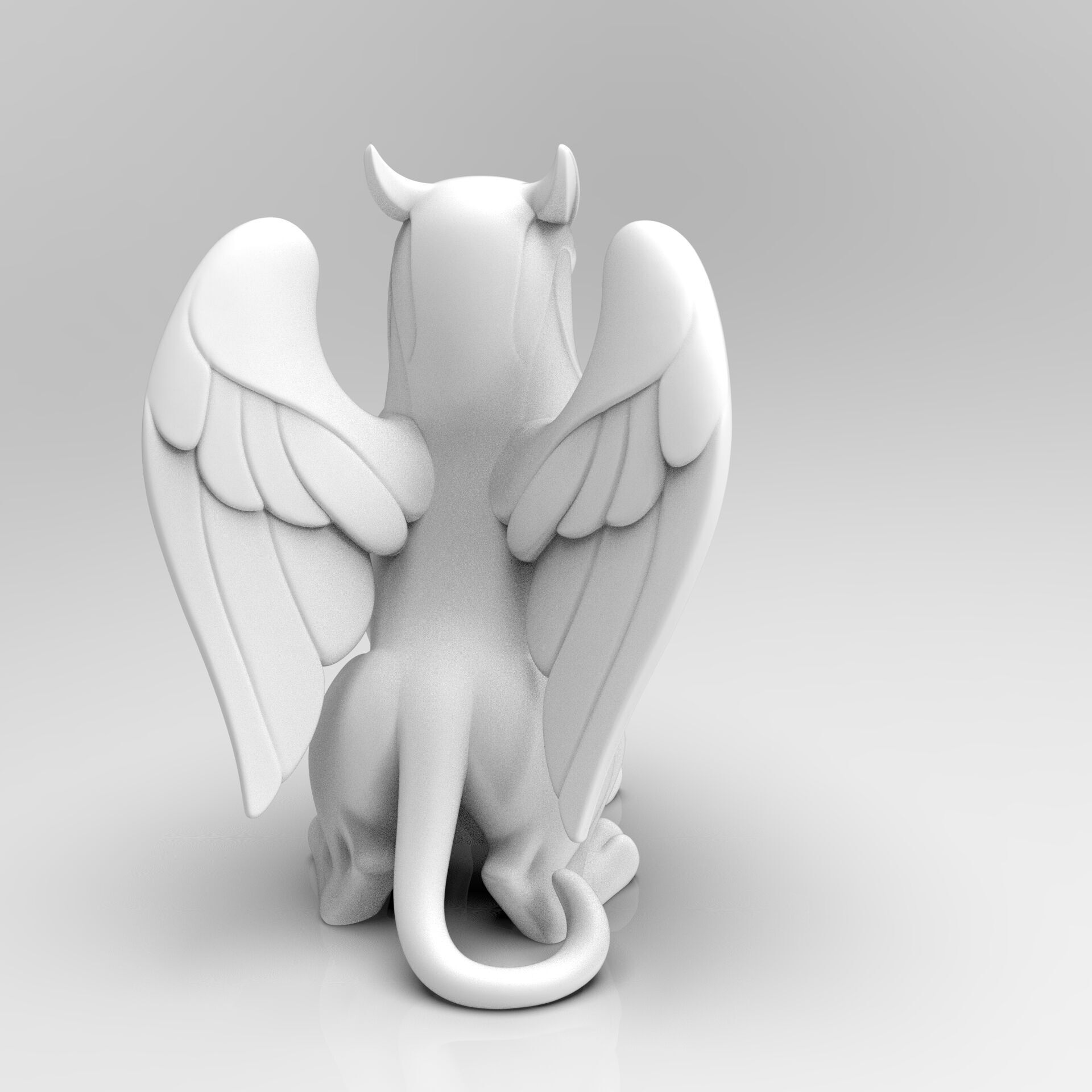 Mystical Griffin Minimalist Sculpture 3D print model_2