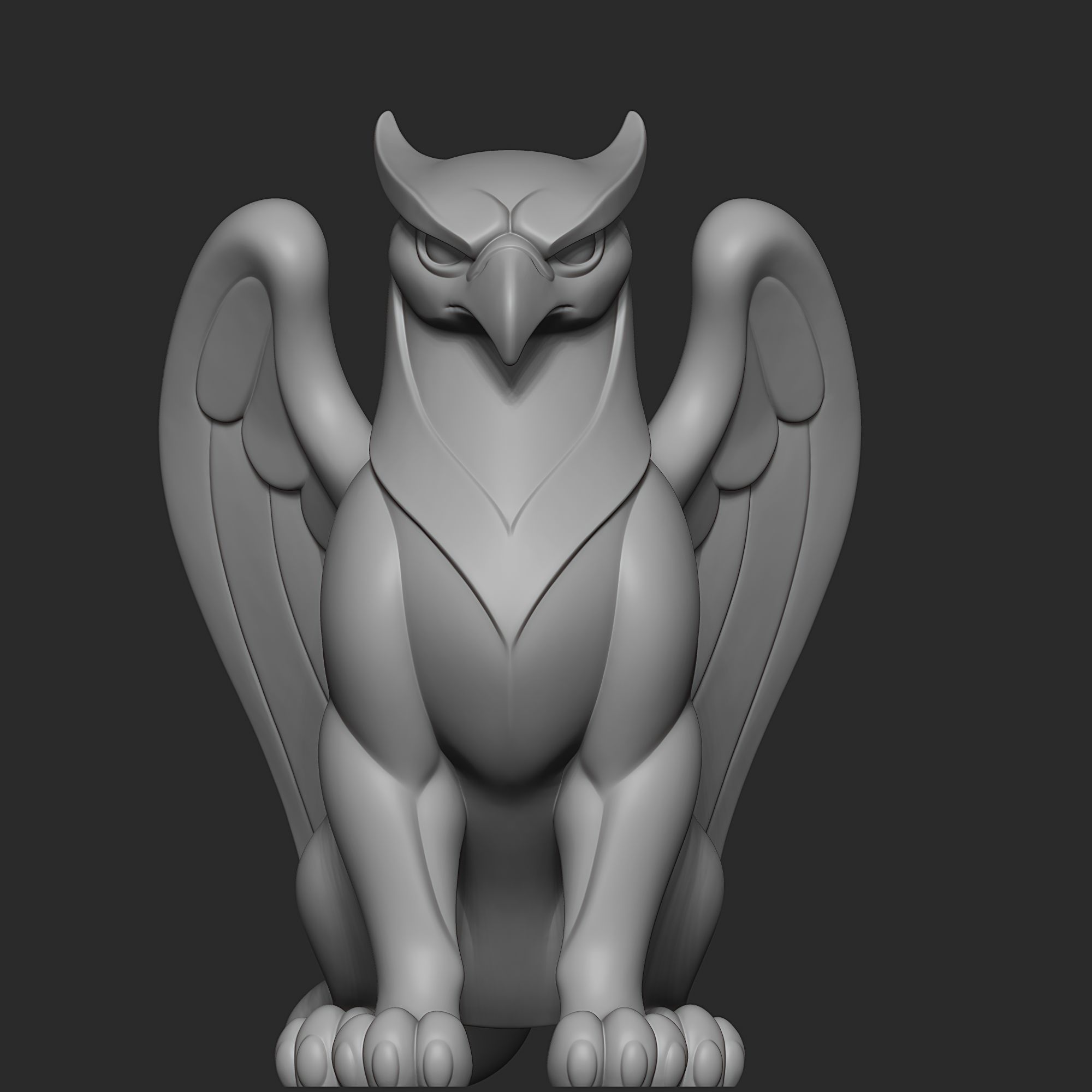 Mystical Griffin Minimalist Sculpture 3D print model_8