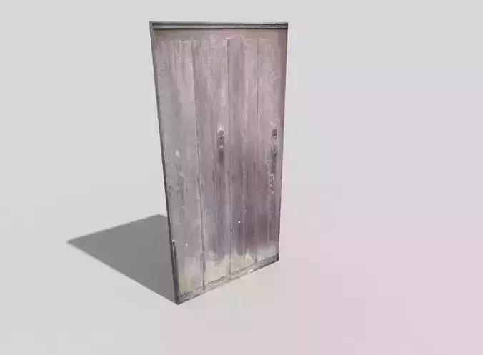 low poly door wooden