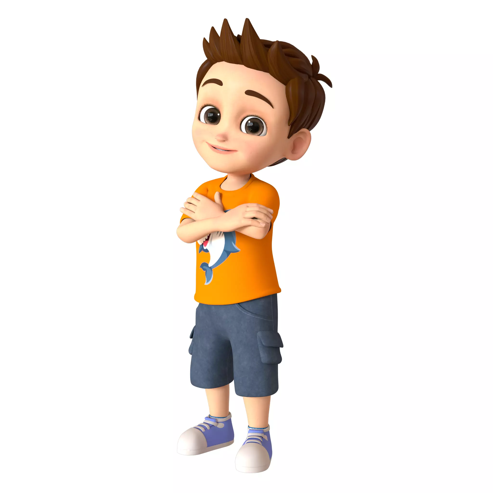 Cartoon Boy Rigged 3D model_0