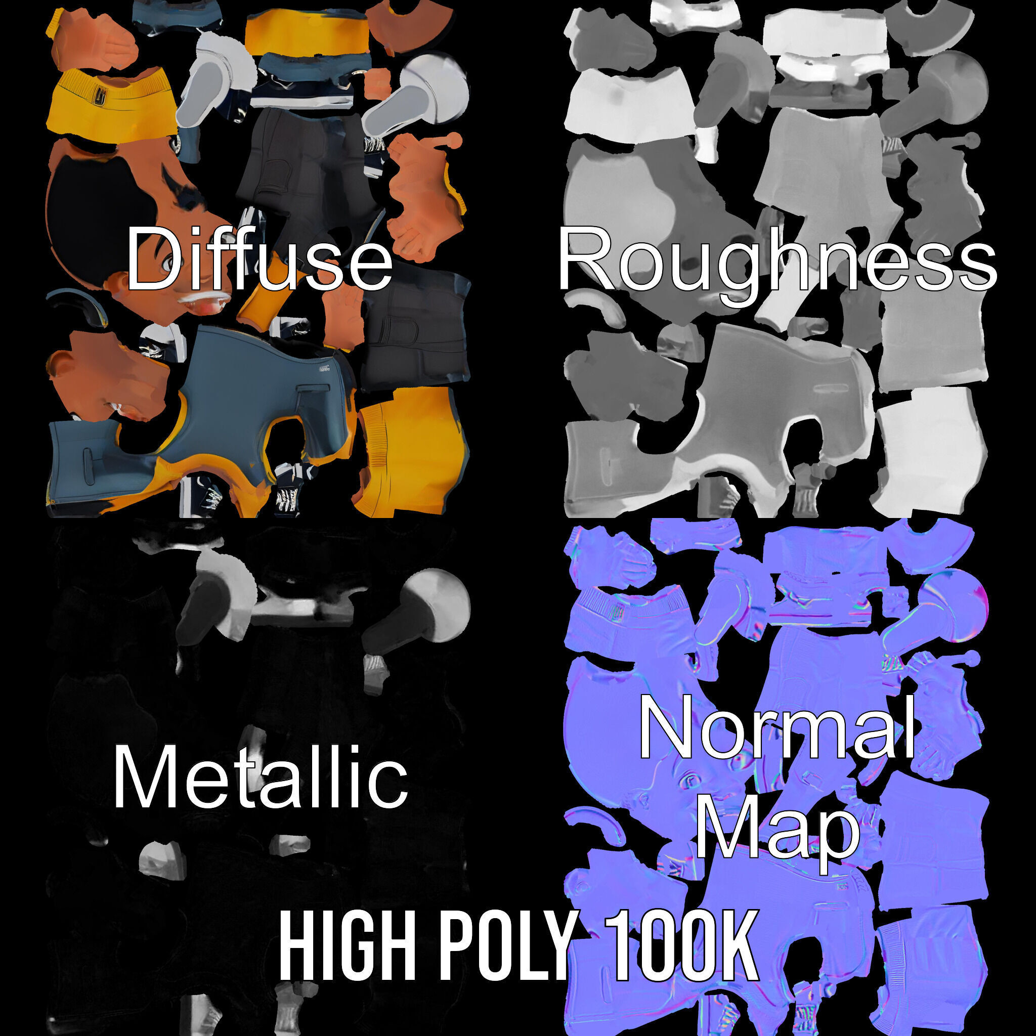 Energetic Boy in Casual Wear Rigged and Animated D Character ... Low-poly 3D model_3