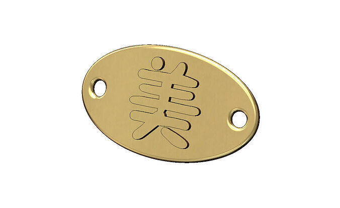 Beauty beautiful chinese symbol oval ID bracelet plate tag 3D print model