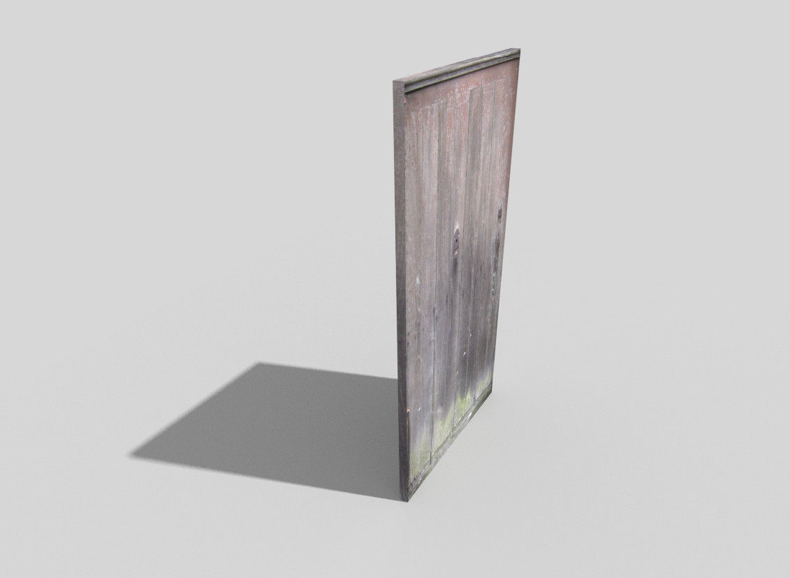 low poly door wooden Low-poly 3D model_2
