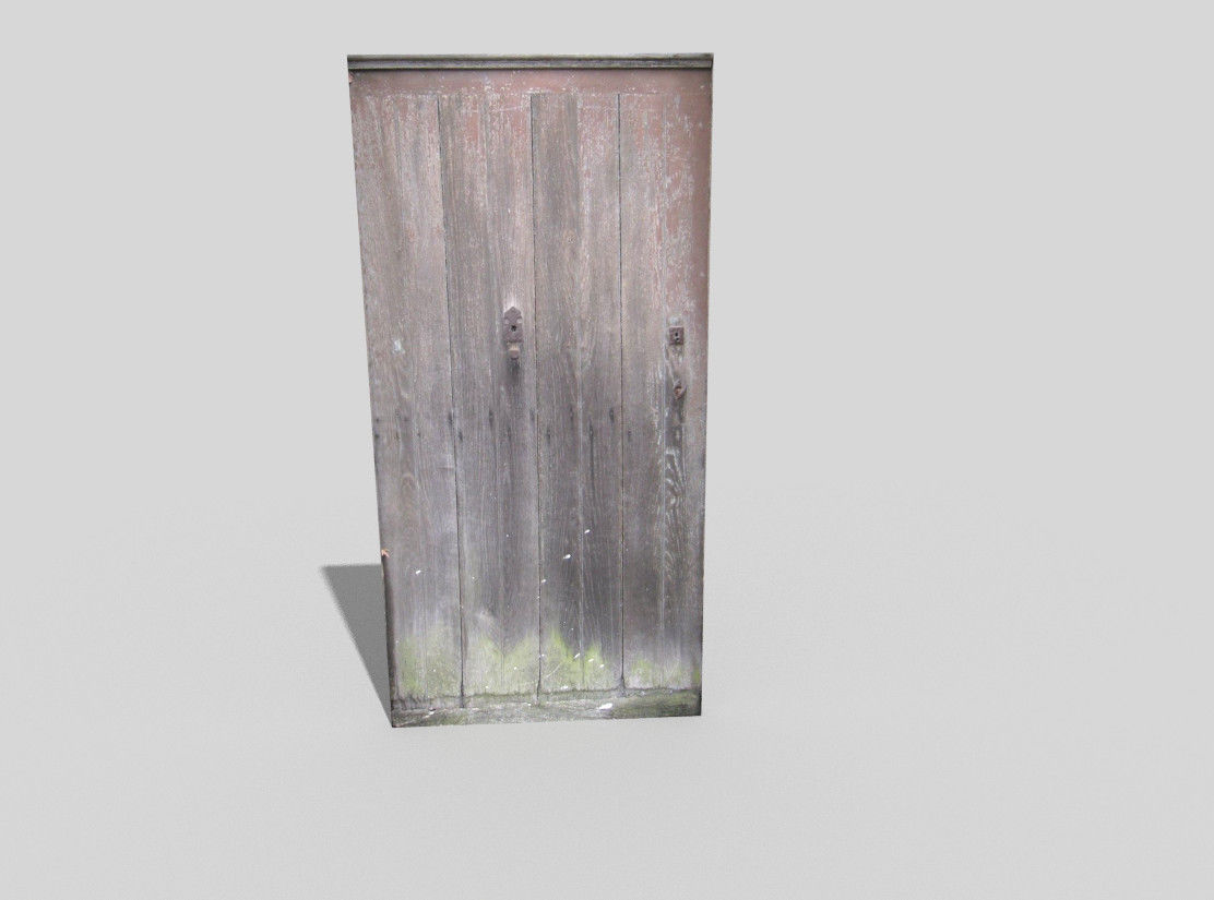 low poly door wooden Low-poly 3D model_4