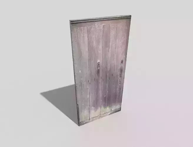 low poly door wooden Low-poly 3D model