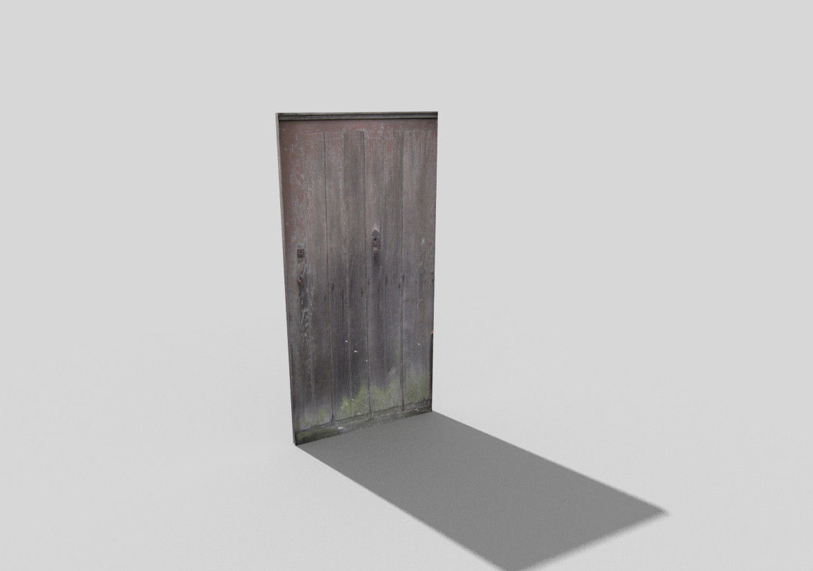low poly door wooden Low-poly 3D model_1