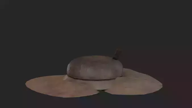 Traditional Grinding Stone 3D Model Low-poly 3D model