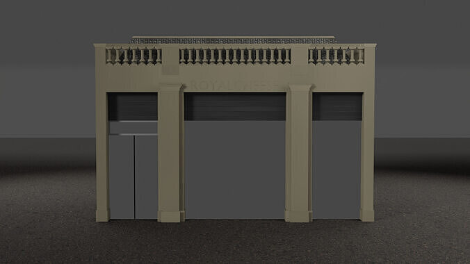 LowPoly 3D Shop Building Free 3D model