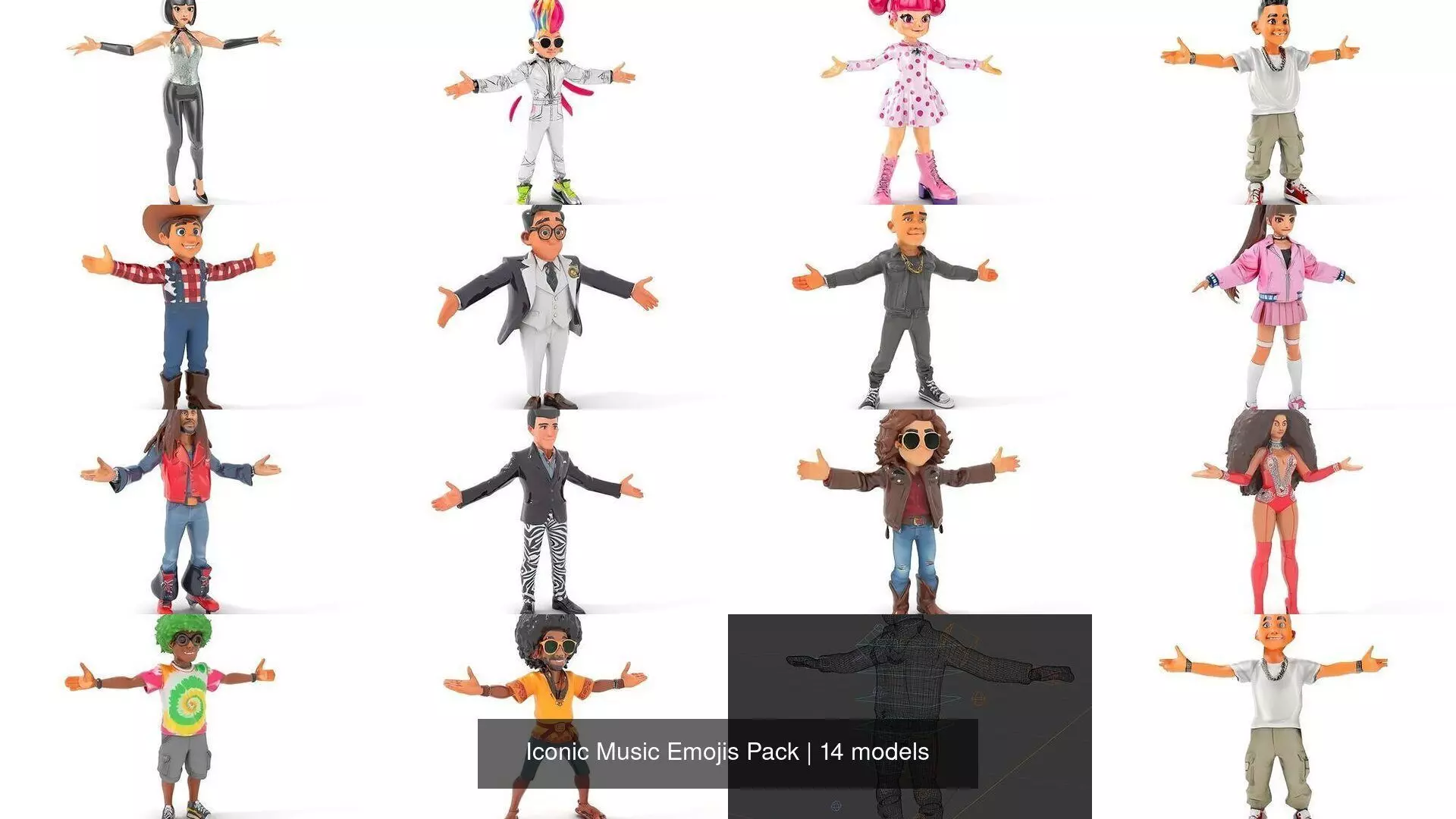 Iconic Music Emojis Pack 3D Model Collection_0