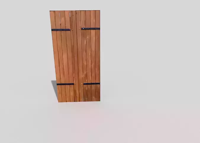 low poly door wooden Low-poly 3D model